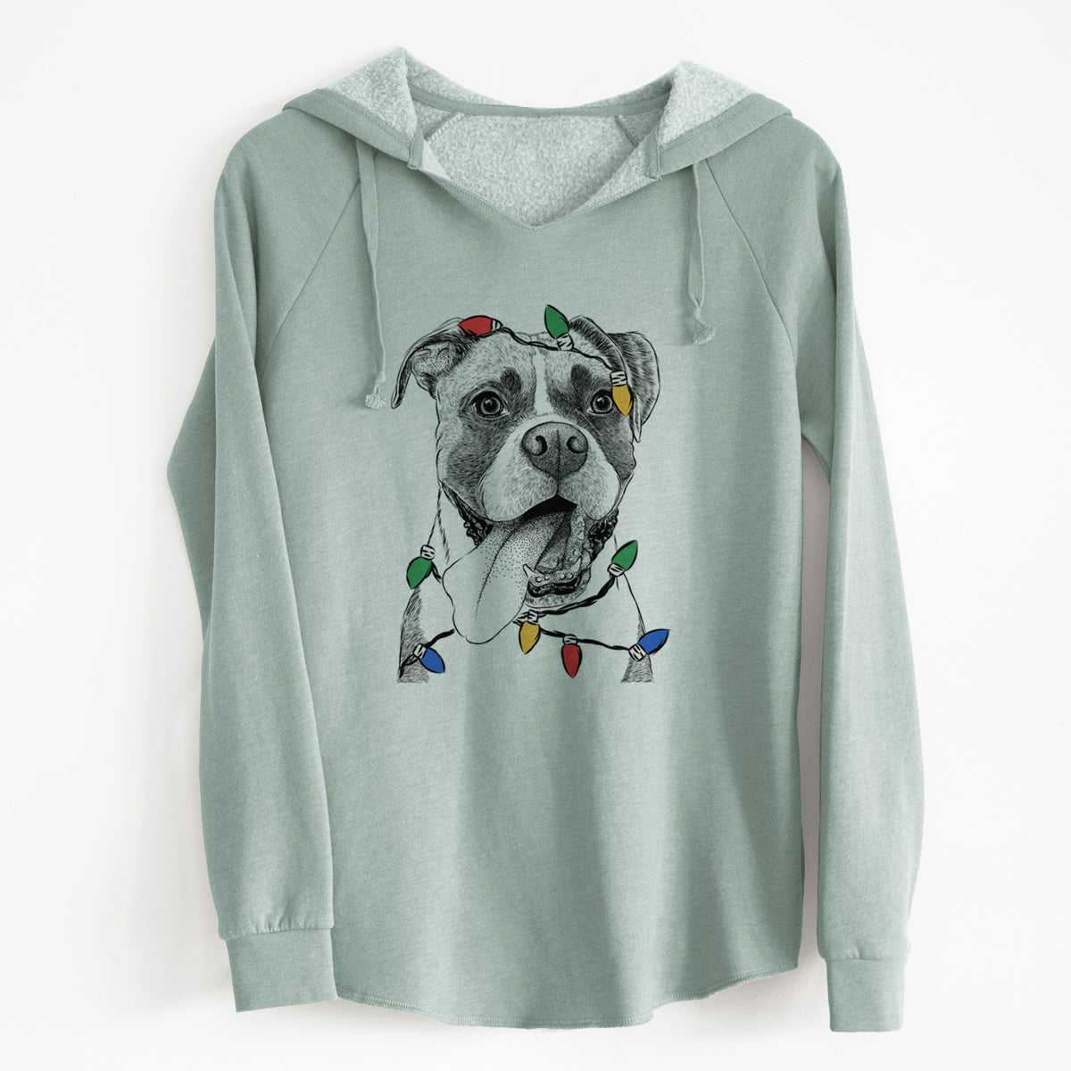 Christmas Lights Tuckeroo the Boxer - Cali Wave Hooded Sweatshirt