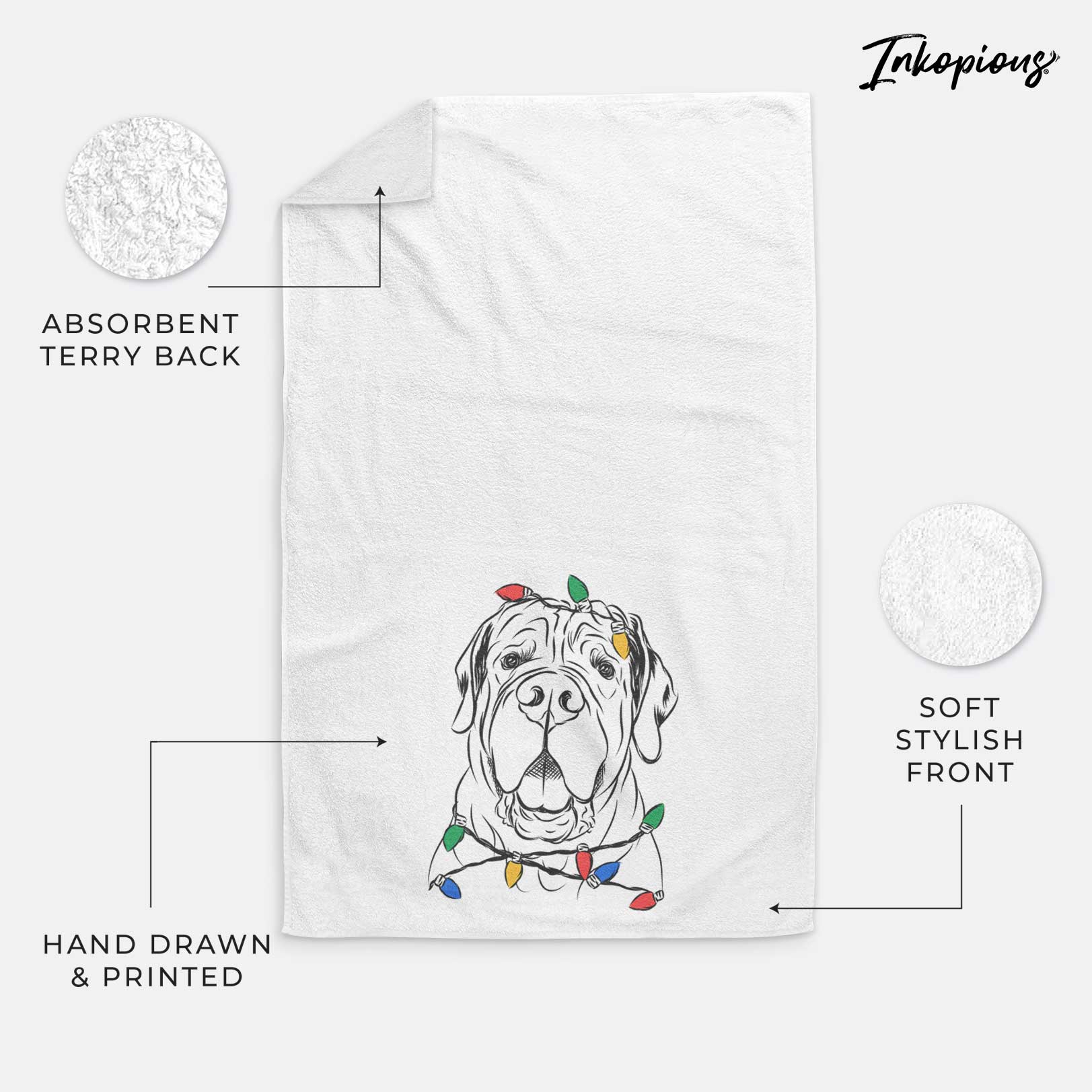 Tufton the English Mastiff Decorative Hand Towel