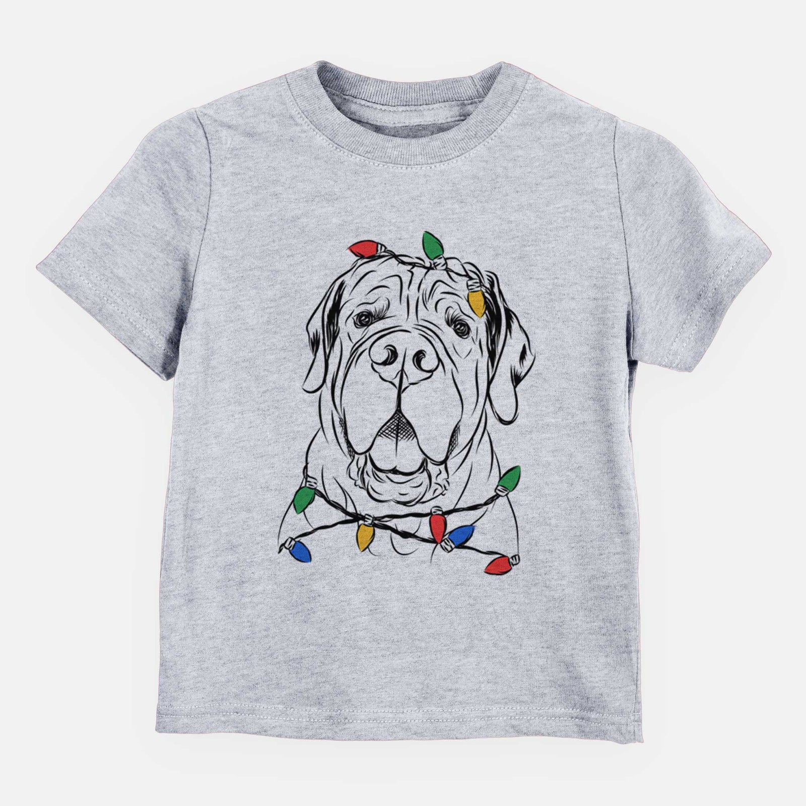 Christmas Lights Tufton the English Mastiff - Kids/Youth/Toddler Shirt