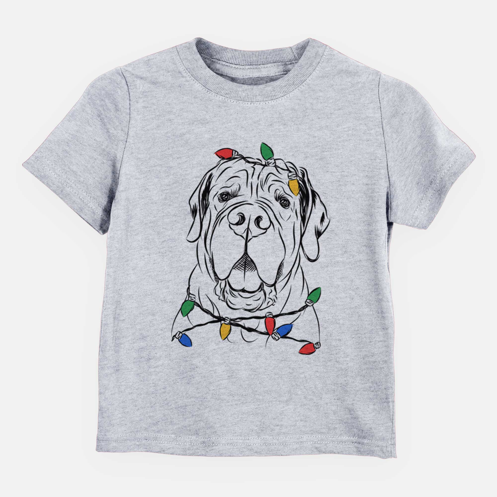 Christmas Lights Tufton the English Mastiff - Kids/Youth/Toddler Shirt