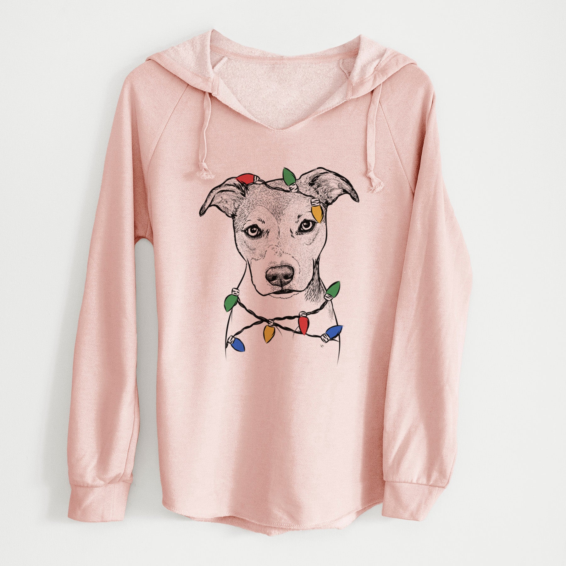 Christmas Lights Tula the American Staffordshire Terrier Heeler Mix - Cali Wave Hooded Sweatshirt