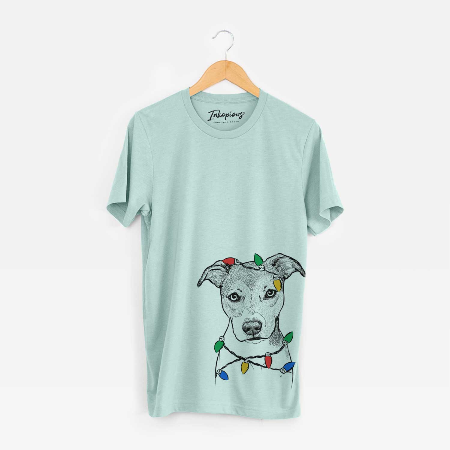 Christmas Lights Tula the American Staffordshire Terrier Heeler Mix - Unisex Crewneck