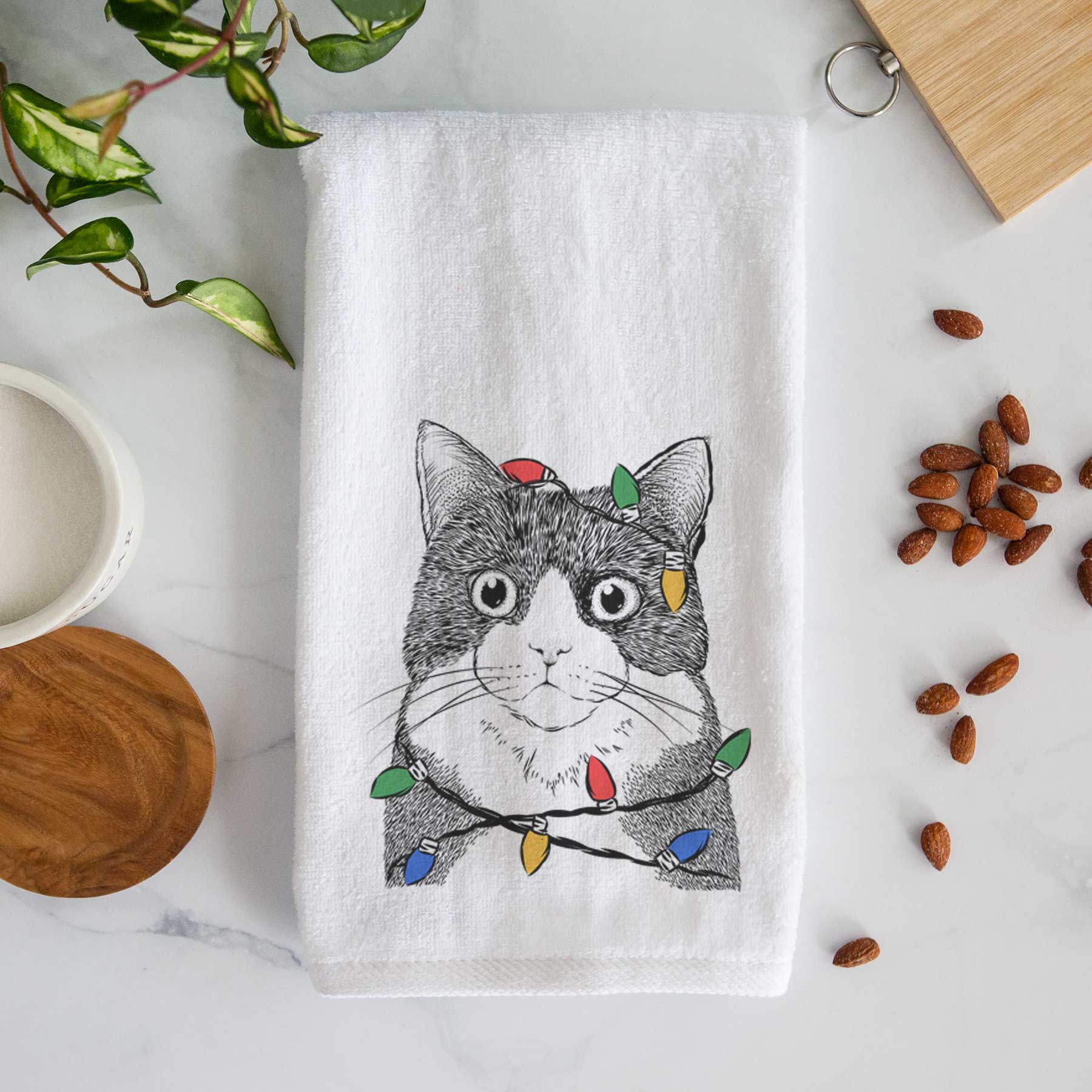 Tux the Tuxedo Cat Decorative Hand Towel