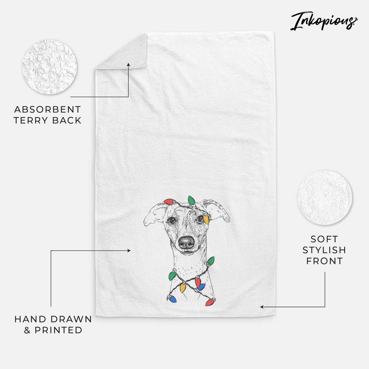 Twiggy the Whippet Decorative Hand Towel