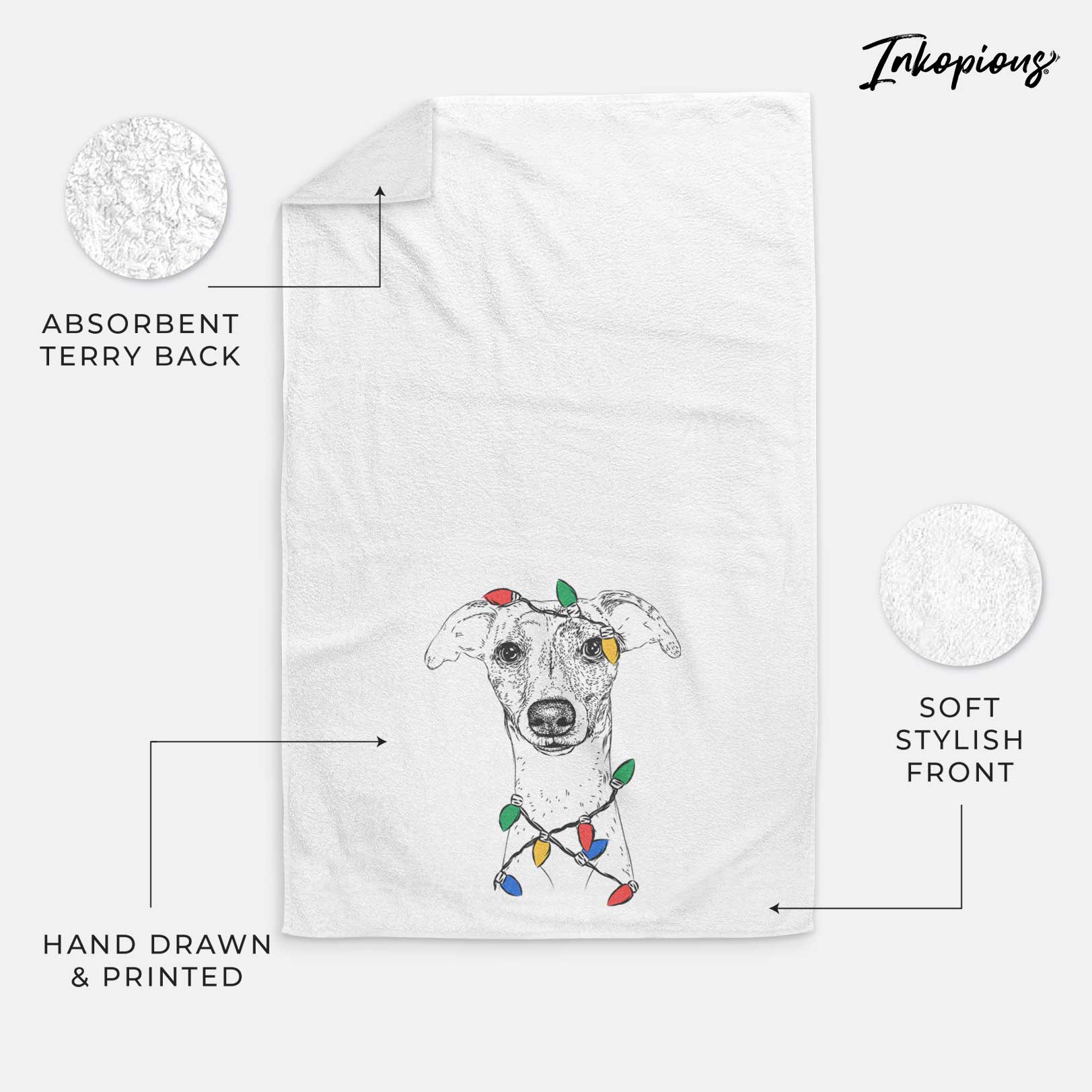 Twiggy the Whippet Decorative Hand Towel