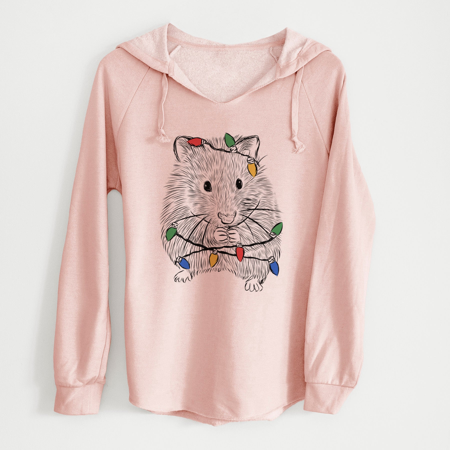 Christmas Lights Twitch the Hamster - Cali Wave Hooded Sweatshirt