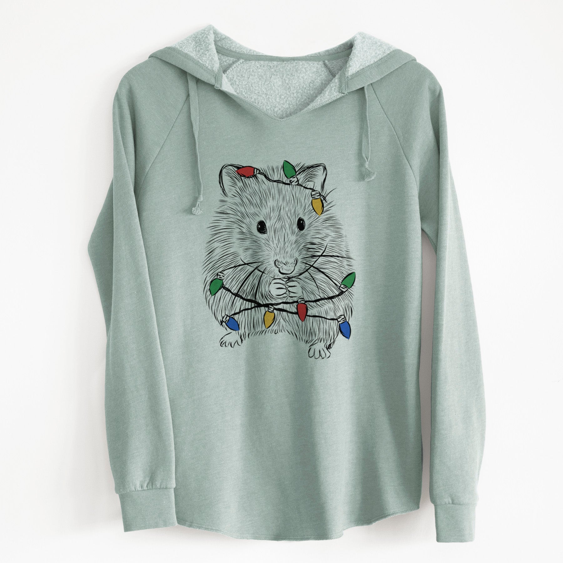 Christmas Lights Twitch the Hamster - Cali Wave Hooded Sweatshirt