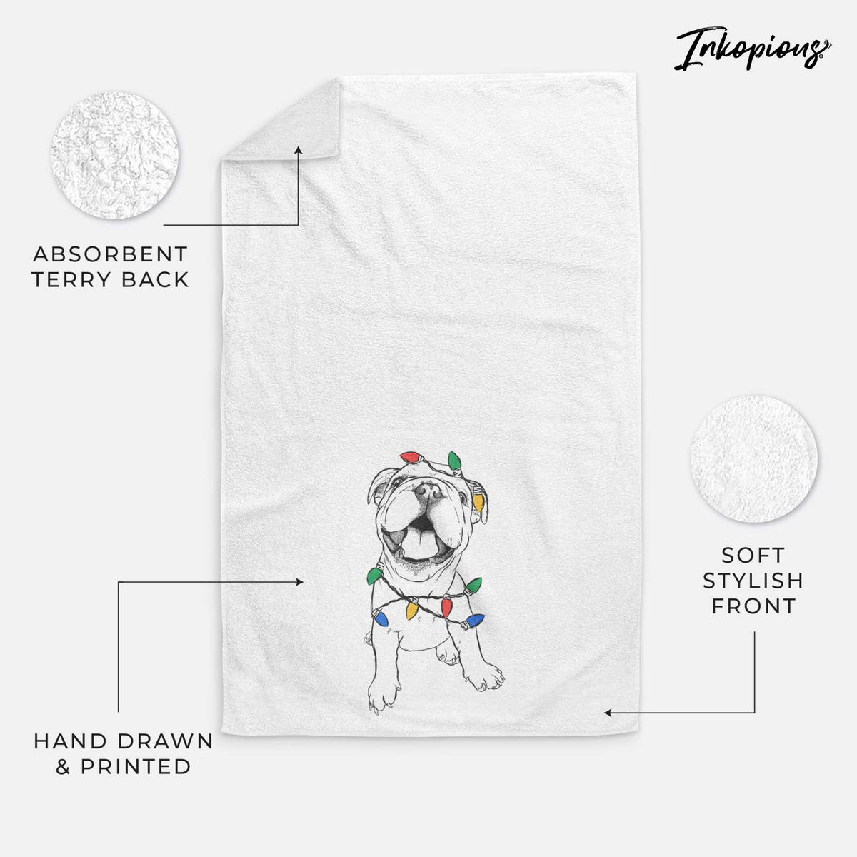 Tyke the English Bulldog Decorative Hand Towel