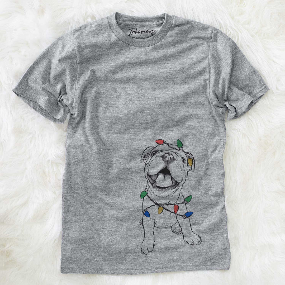 Christmas Lights Tyke the English Bulldog - Unisex Crewneck