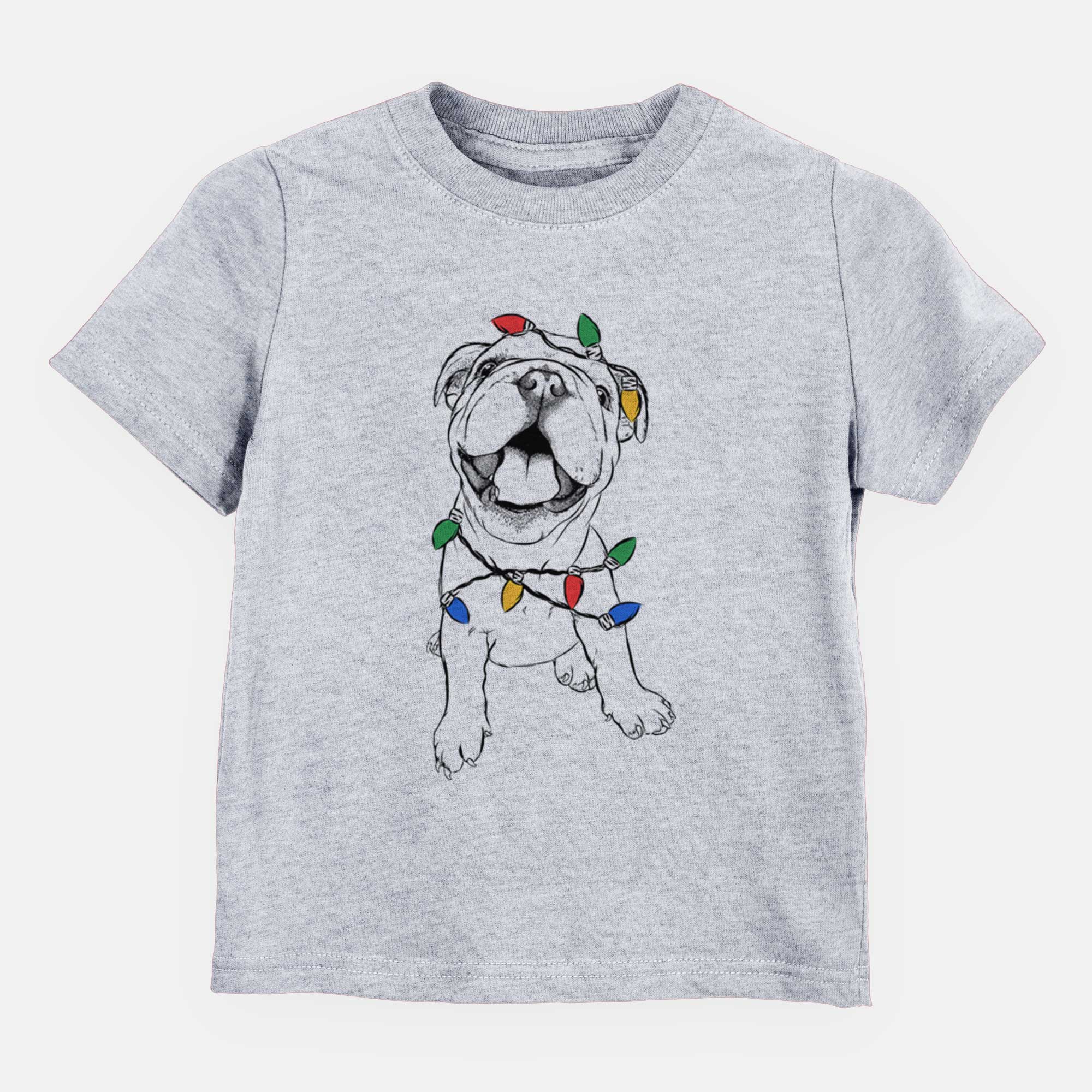 Christmas Lights Tyke the English Bulldog - Kids/Youth/Toddler Shirt