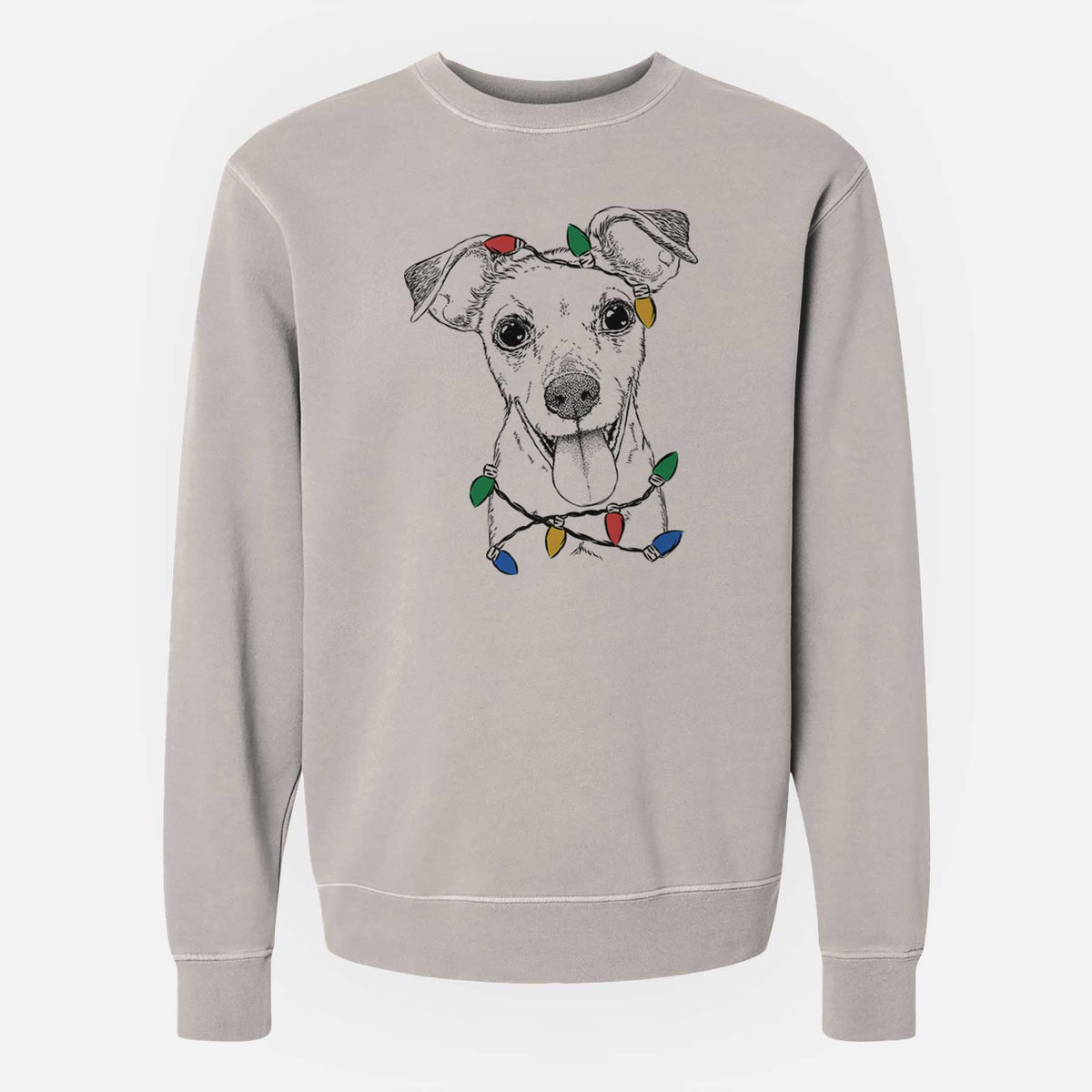 Christmas Lights Tyler the Mixed Breed - Unisex Pigment Dyed Crew Sweatshirt