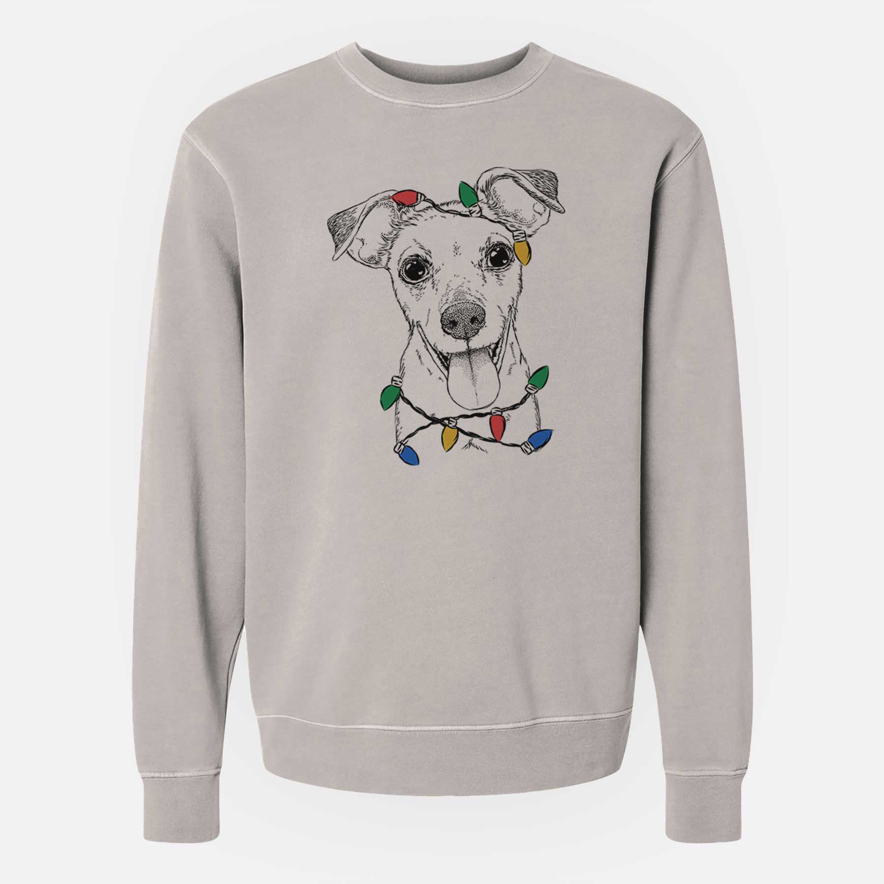 Christmas Lights Tyler the Mixed Breed - Unisex Pigment Dyed Crew Sweatshirt