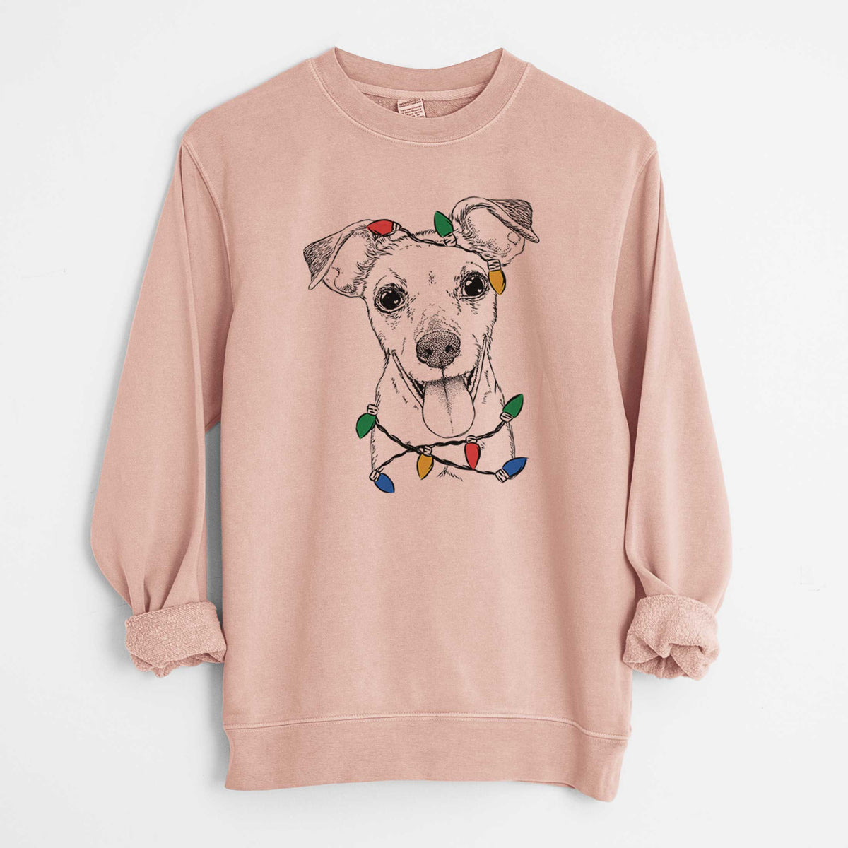 Christmas Lights Tyler the Mixed Breed - Unisex Pigment Dyed Crew Sweatshirt