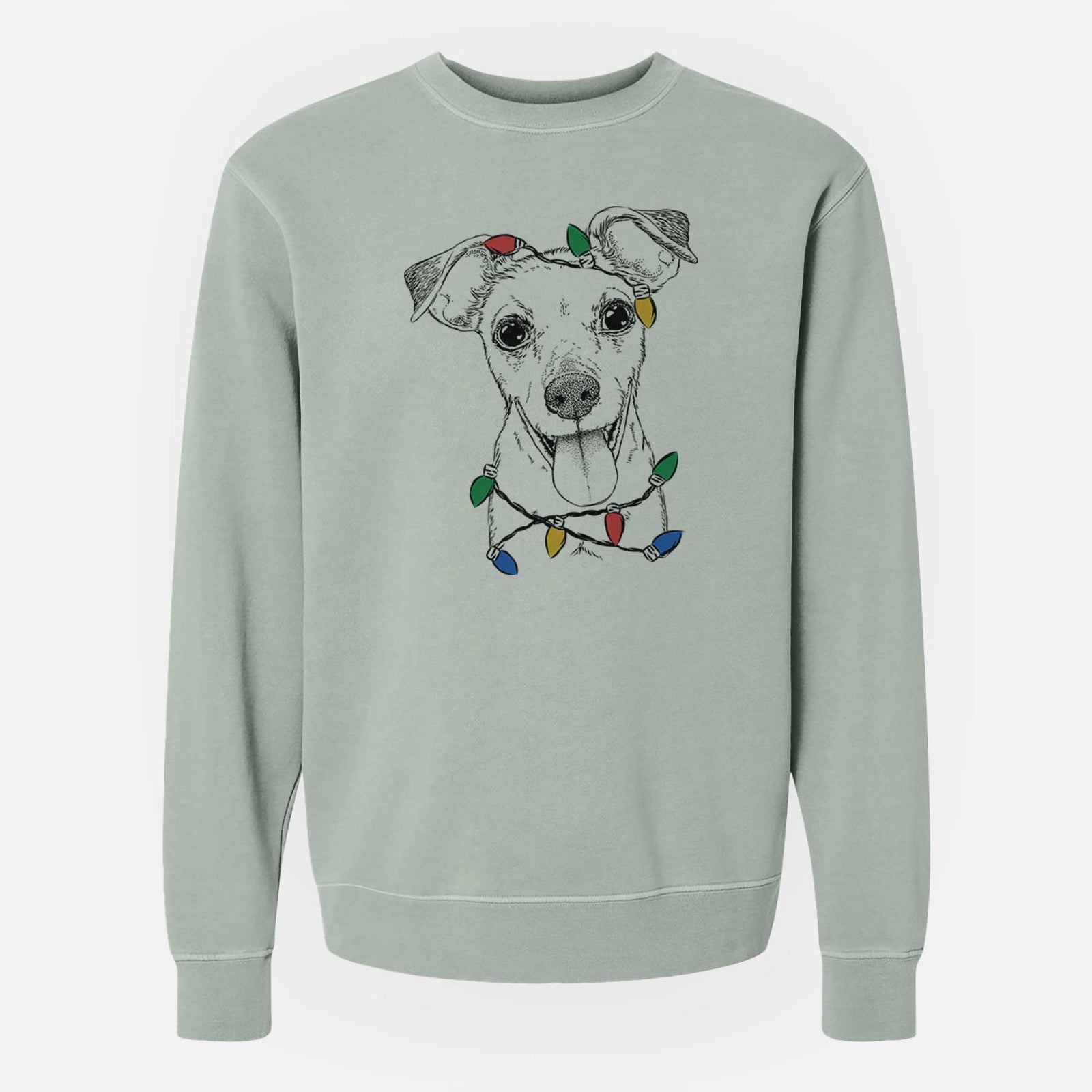 Christmas Lights Tyler the Mixed Breed - Unisex Pigment Dyed Crew Sweatshirt