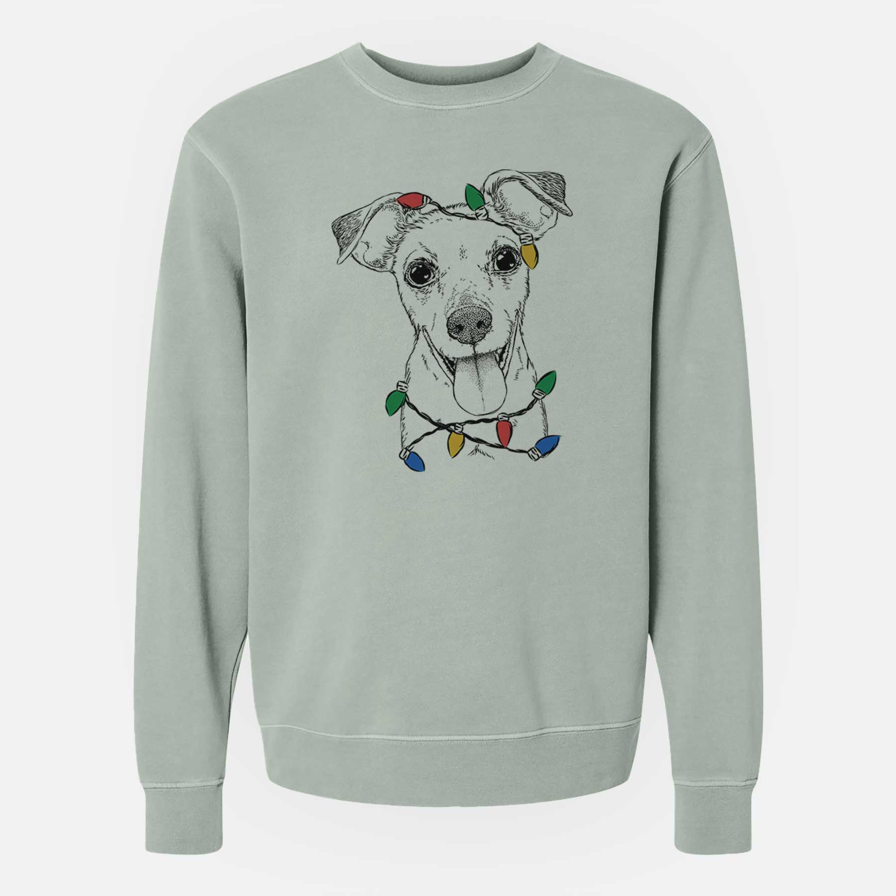 Christmas Lights Tyler the Mixed Breed - Unisex Pigment Dyed Crew Sweatshirt