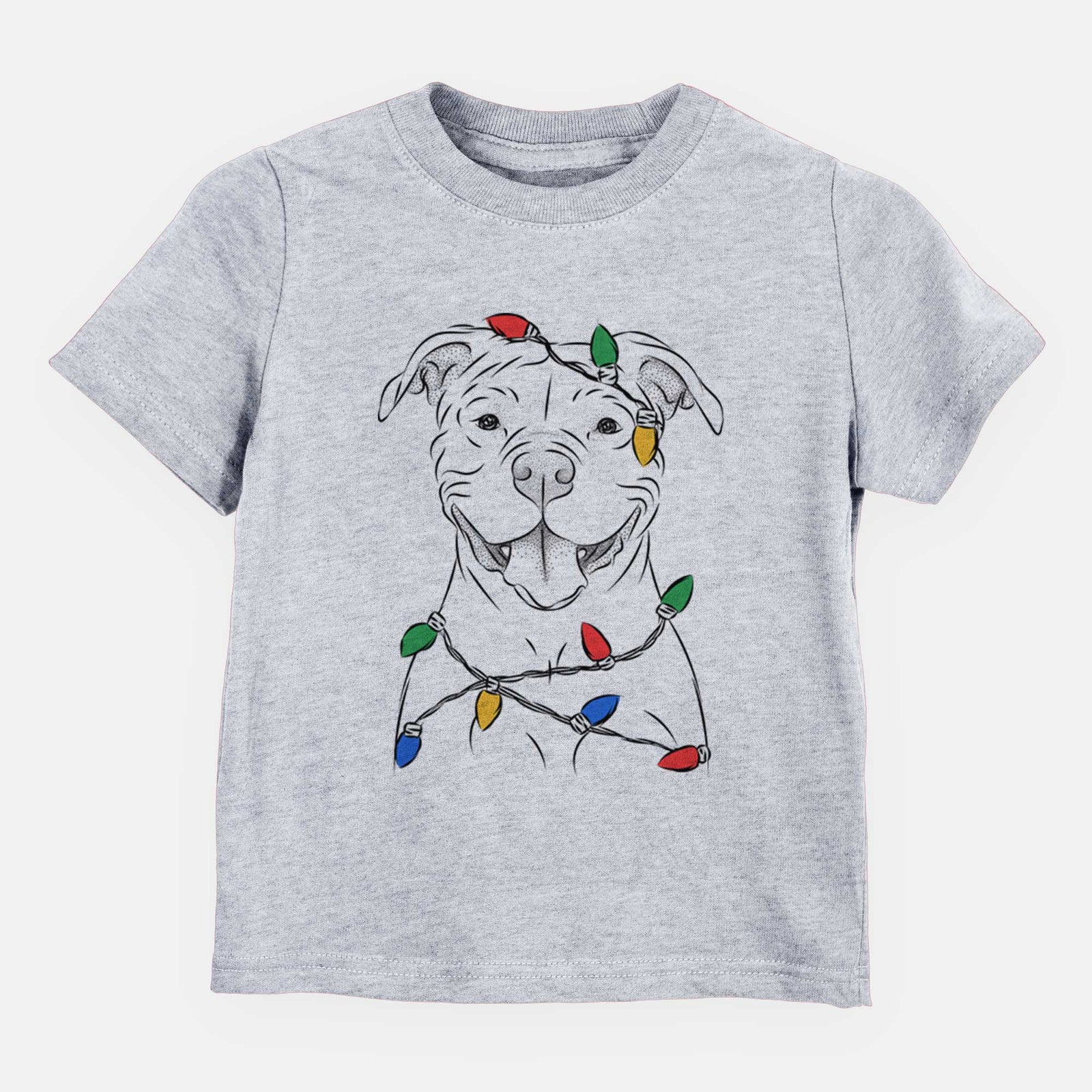 Christmas Lights Tyson the American Bulldog - Kids/Youth/Toddler Shirt