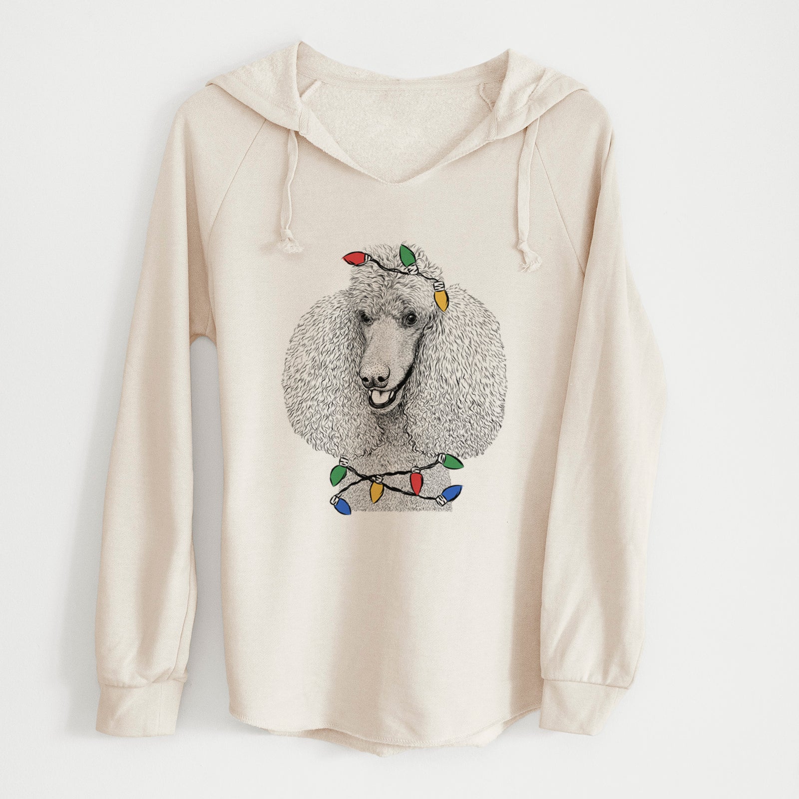 Christmas Lights Uncle Tucker the Poodle - Cali Wave Hooded Sweatshirt