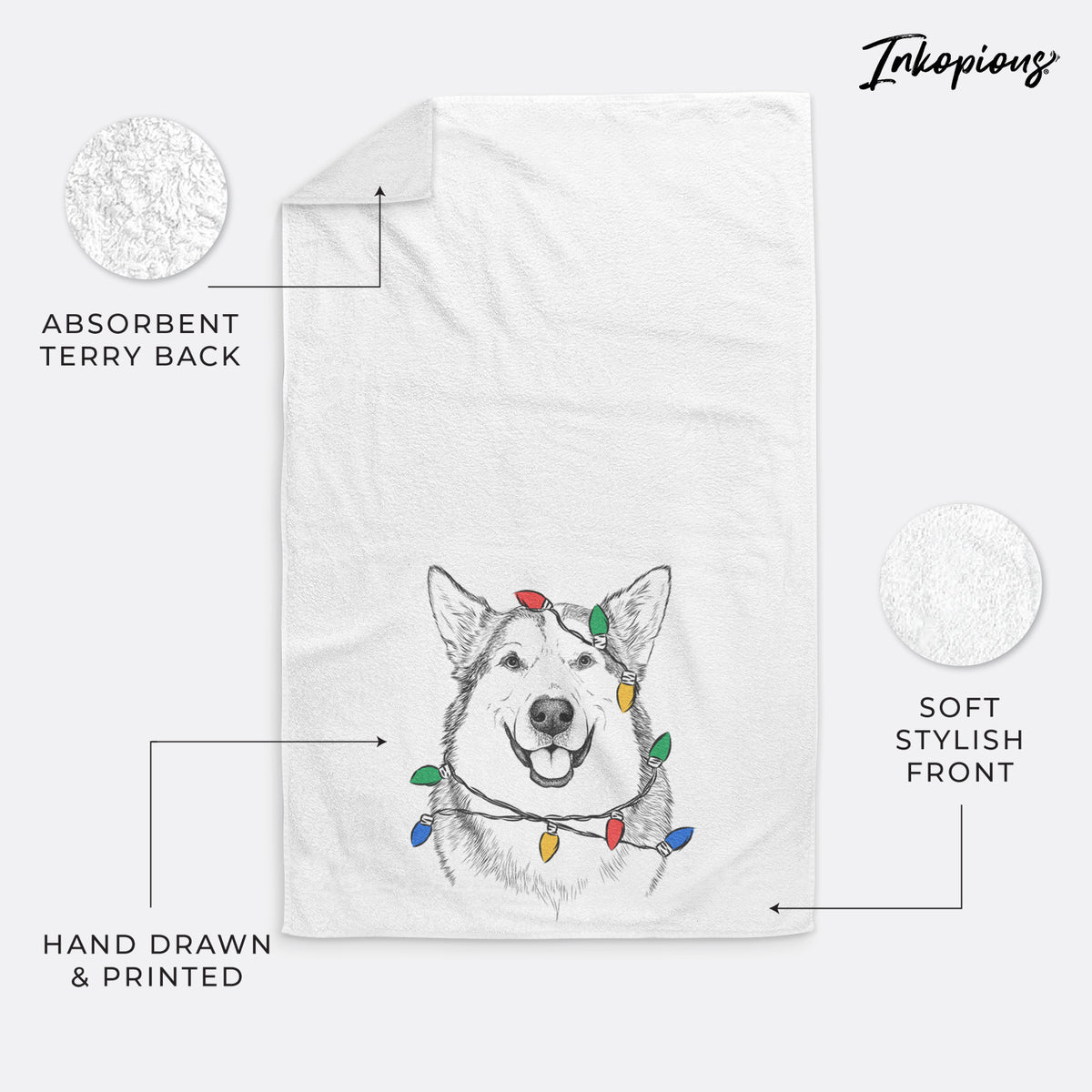 Vader the Alaskan Malamute Decorative Hand Towel