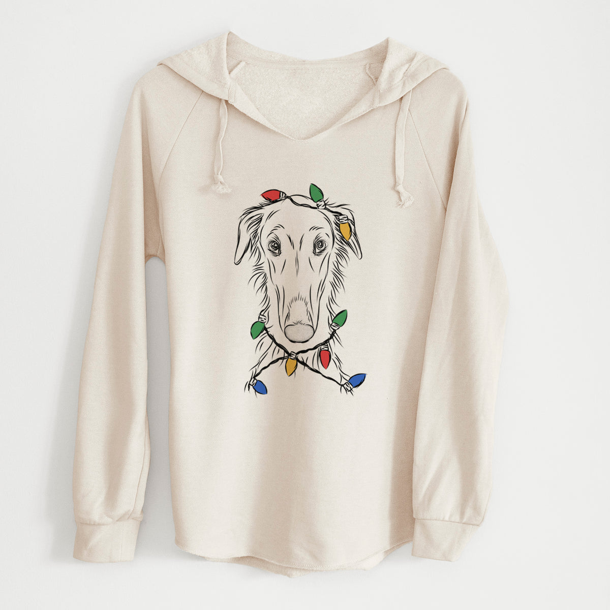 Christmas Lights Vaughn the Borzoi - Cali Wave Hooded Sweatshirt