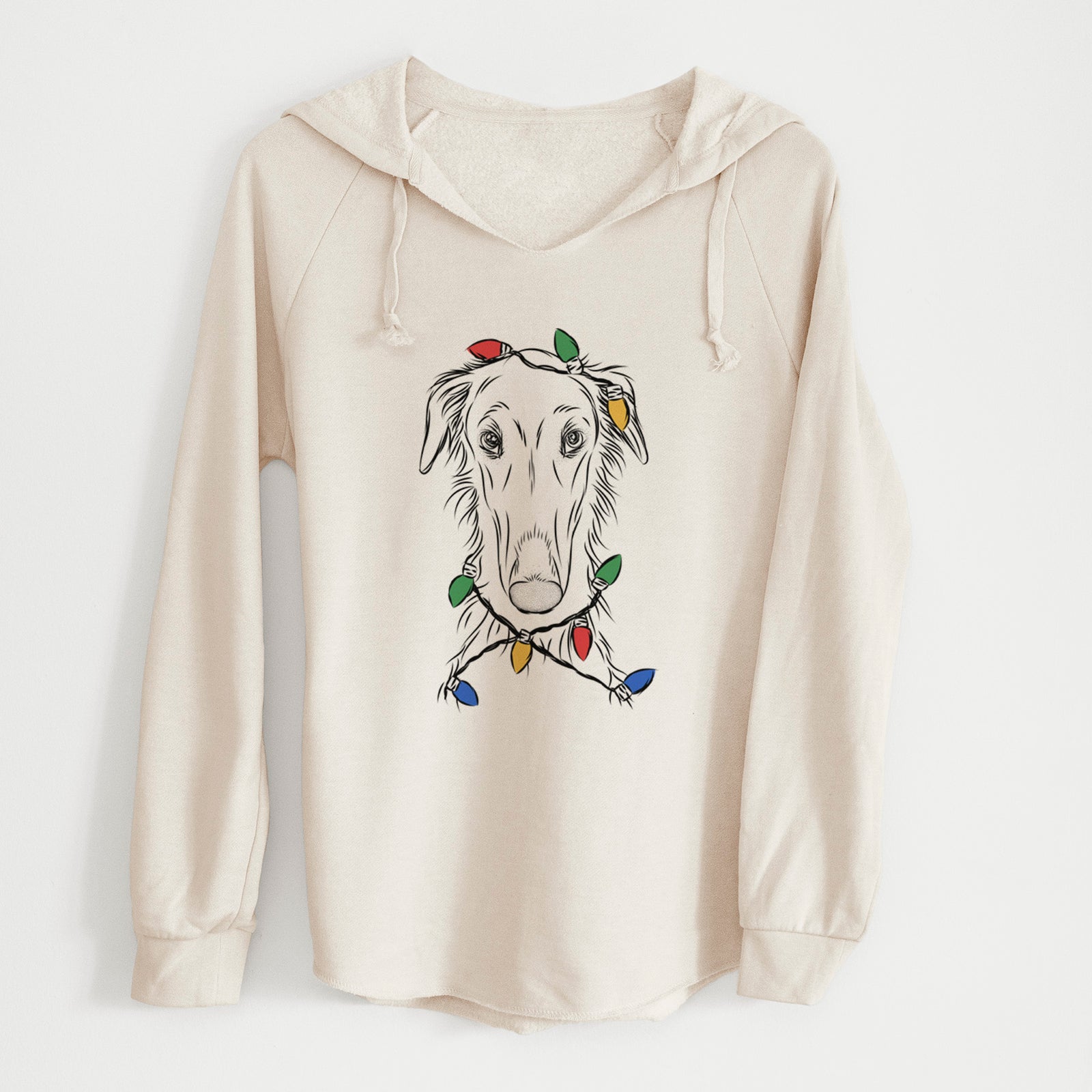 Christmas Lights Vaughn the Borzoi - Cali Wave Hooded Sweatshirt