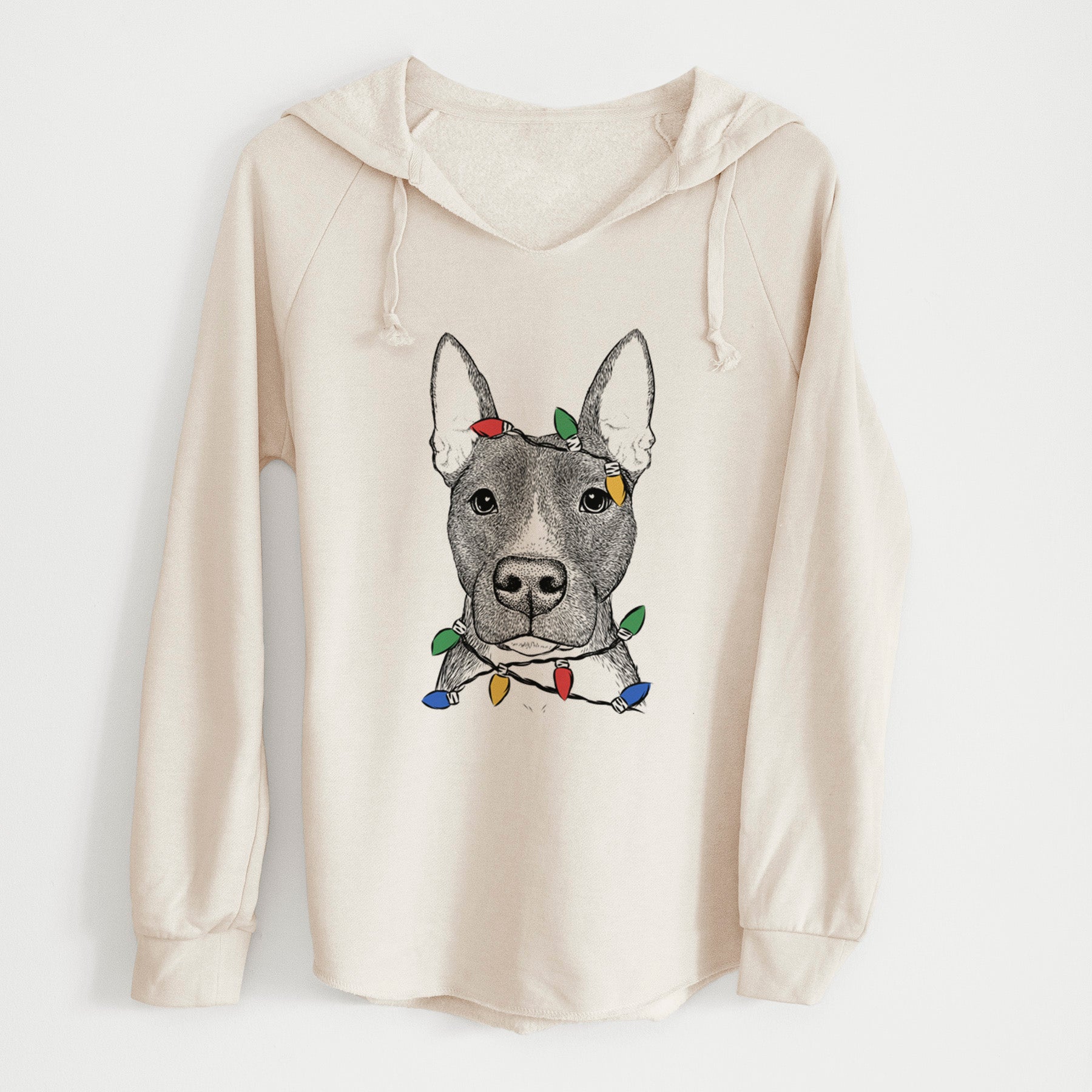 Christmas Lights Violet the Pitbull - Cali Wave Hooded Sweatshirt