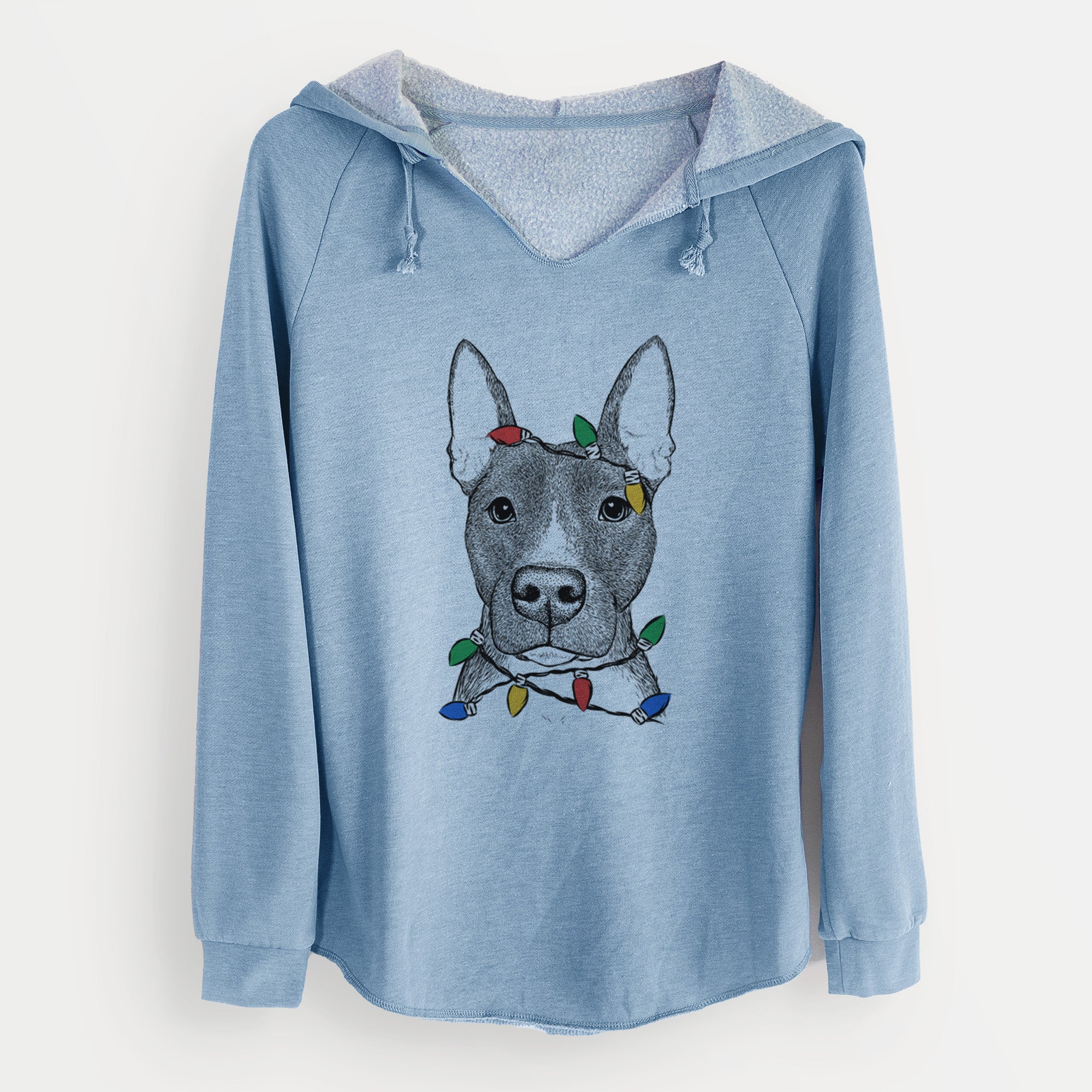 Christmas Lights Violet the Pitbull - Cali Wave Hooded Sweatshirt