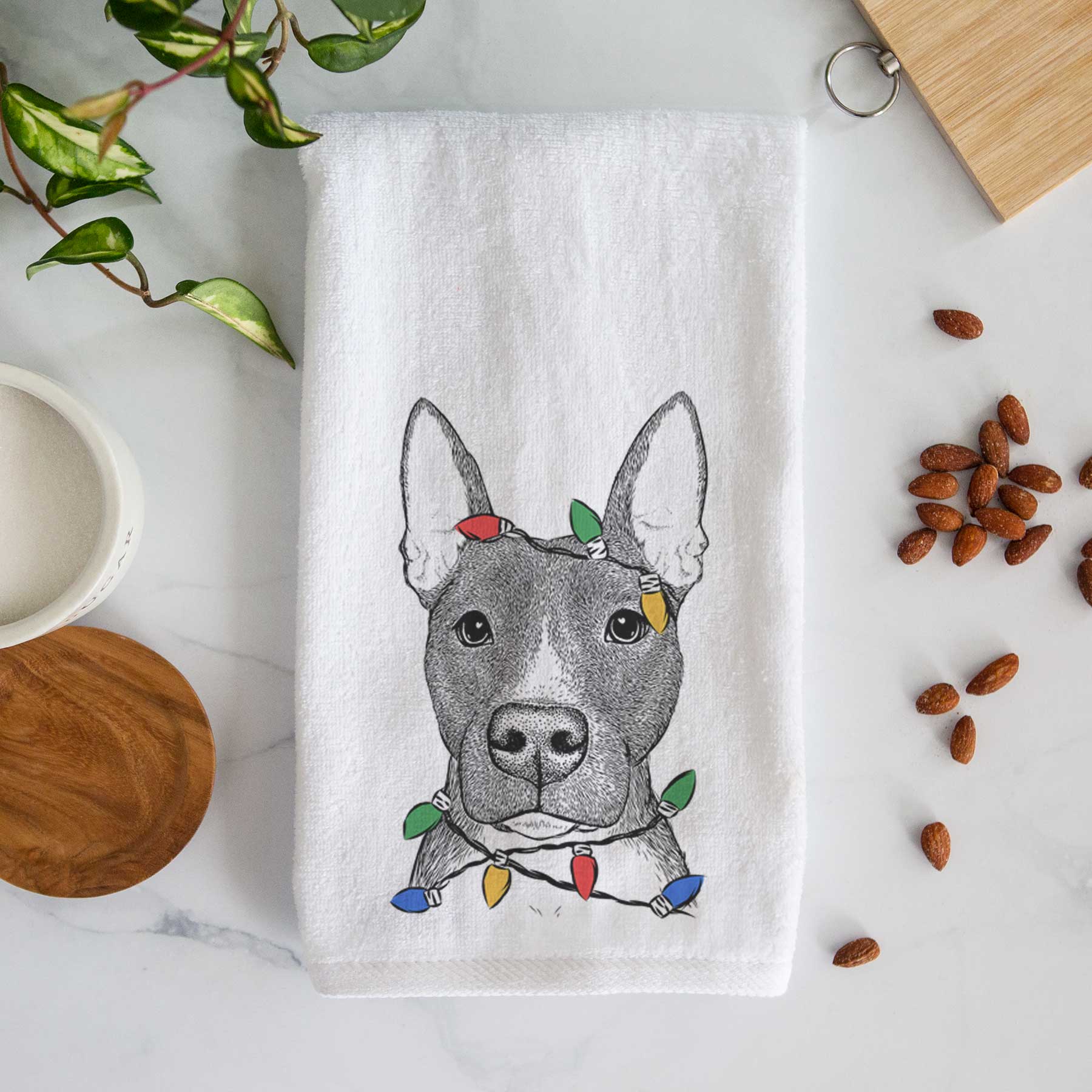 Violet the Pitbull Decorative Hand Towel