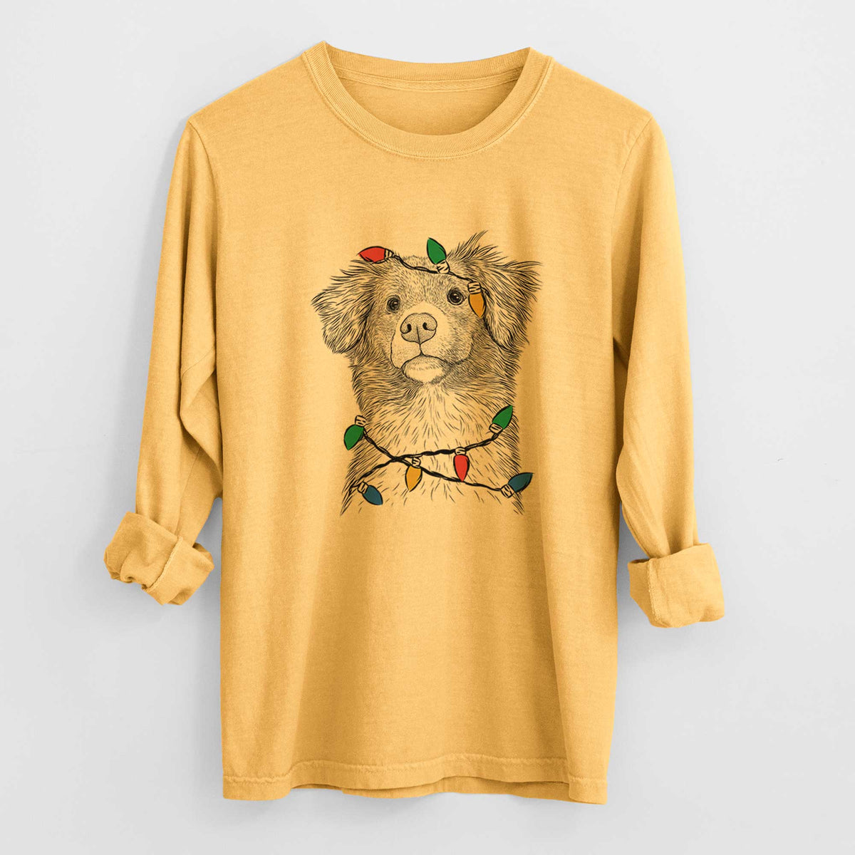 Christmas Lights Vixen the Nova Scotia Duck Tolling Retriever - Heavyweight 100% Cotton Long Sleeve