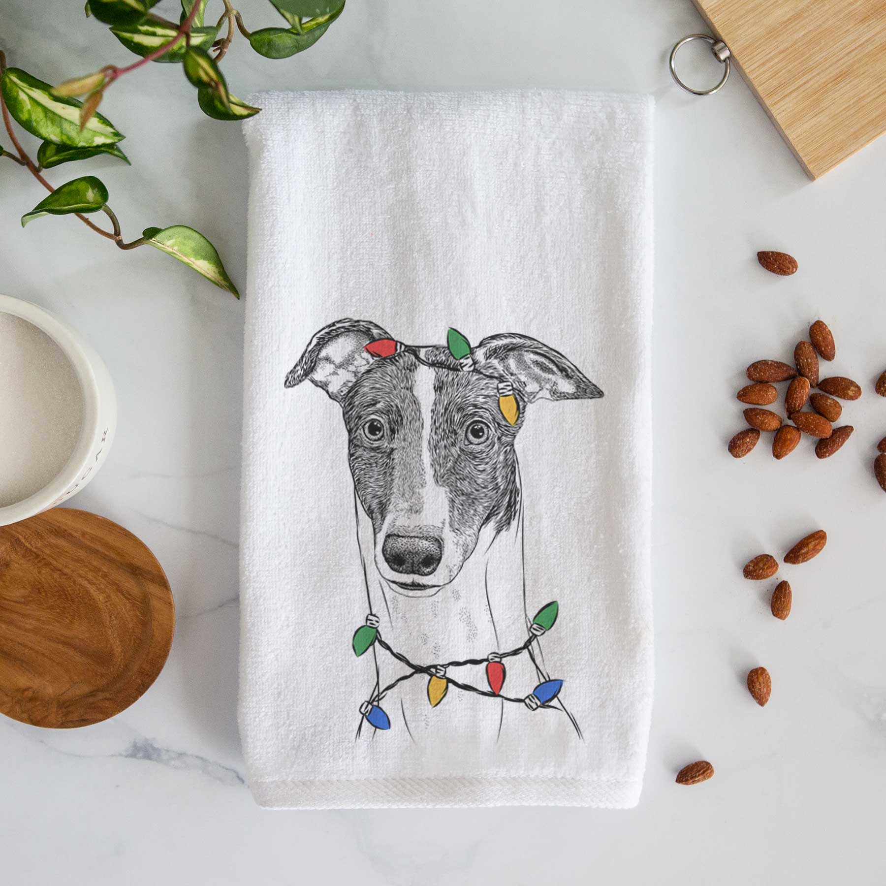 Vyncent the Greyhound Decorative Hand Towel