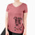 Christmas Lights Vyncent the Greyhound - Women's V-neck Shirt