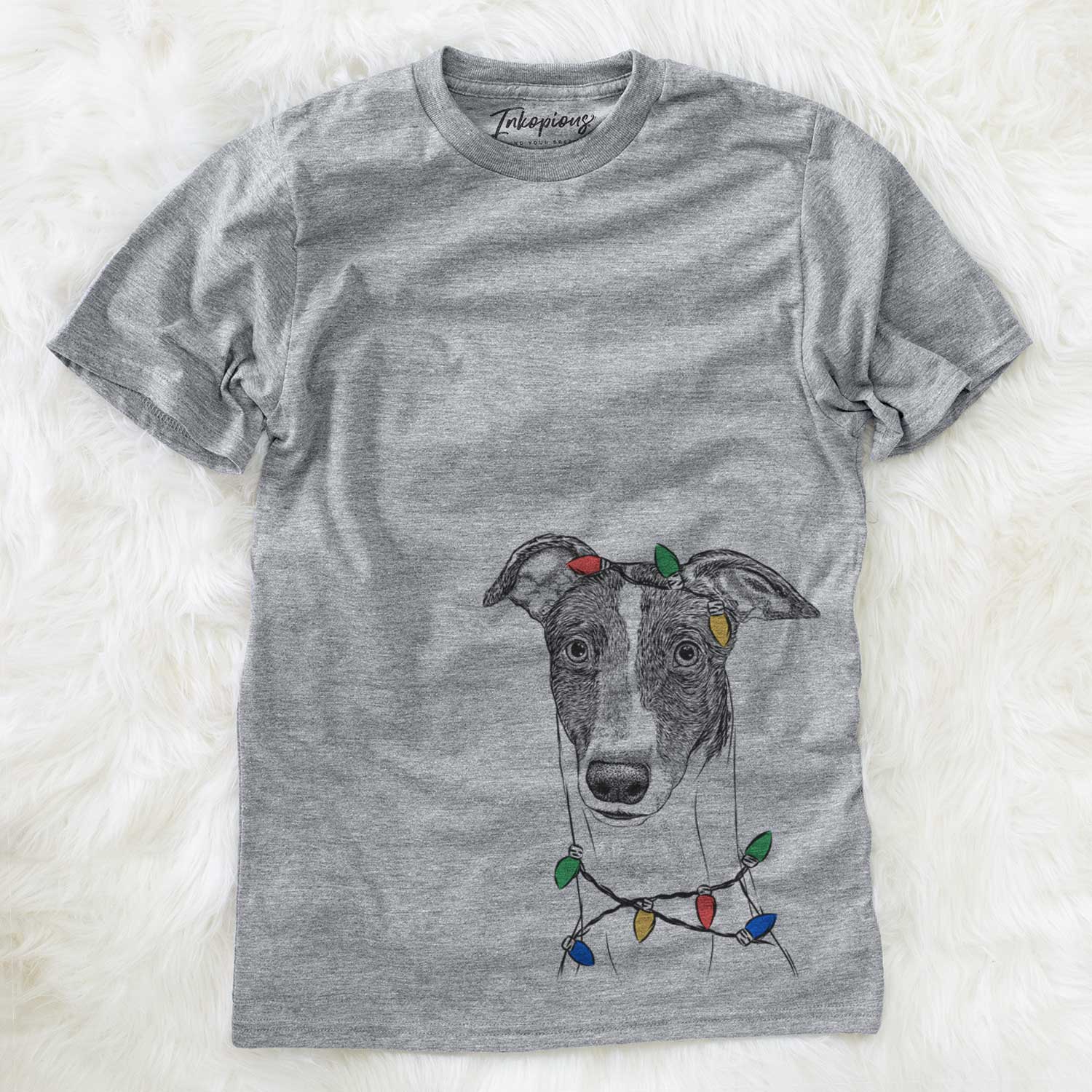 Christmas Lights Vyncent the Greyhound - Unisex Crewneck