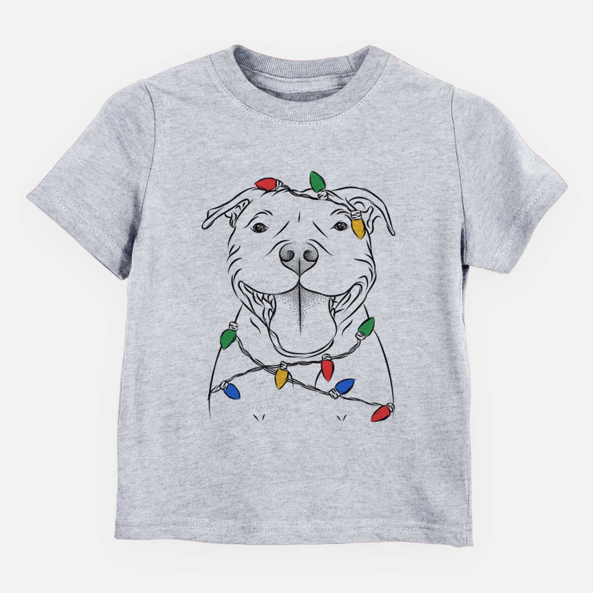 Christmas Lights Wafer the Staffordshire Bull Terrier - Kids/Youth/Toddler Shirt