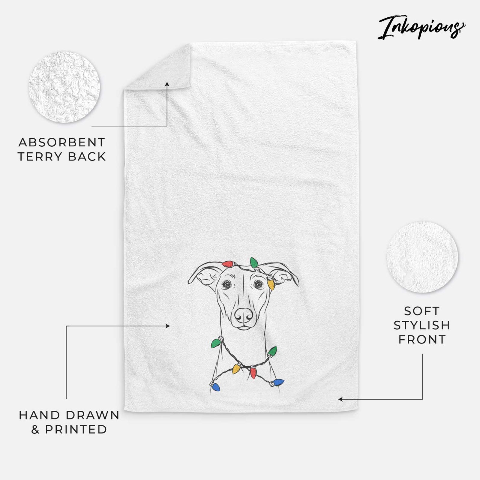 Wallace the Whippet Decorative Hand Towel