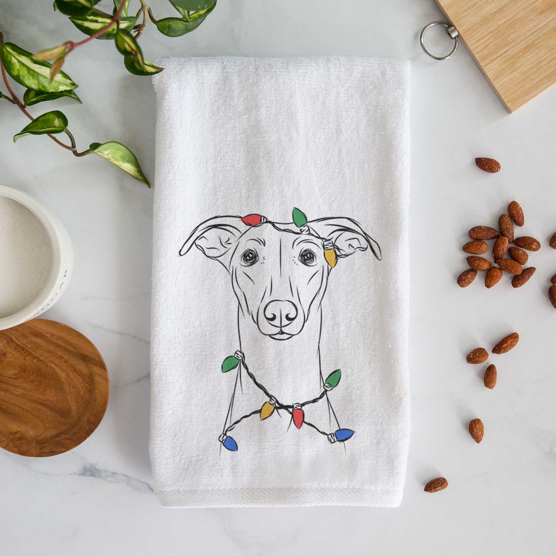 Wallace the Whippet Decorative Hand Towel