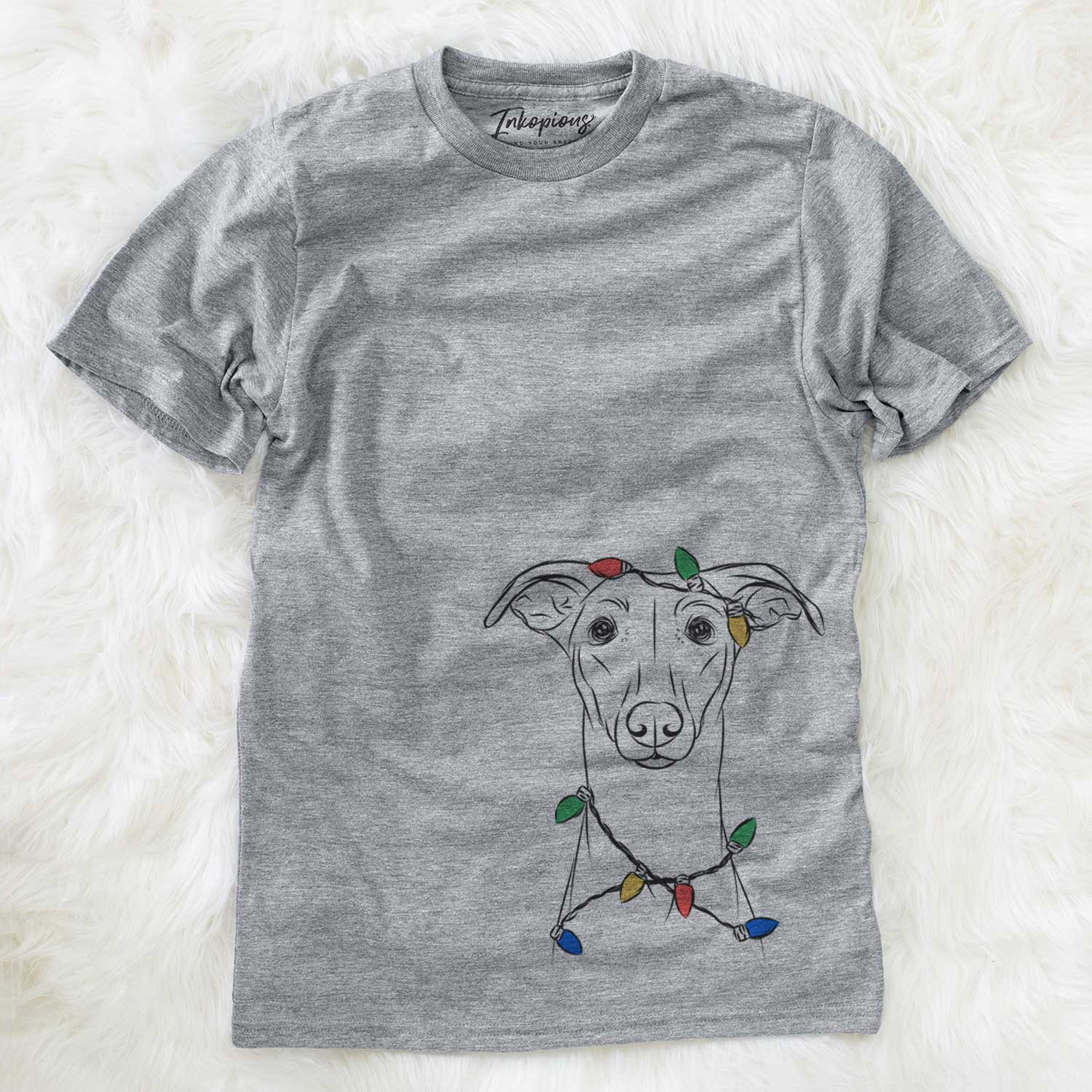 Christmas Lights Wallace the Whippet - Unisex Crewneck