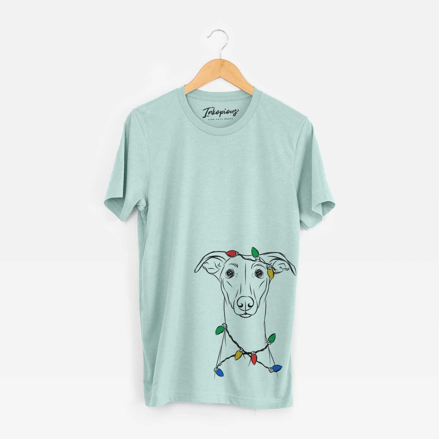 Christmas Lights Wallace the Whippet - Unisex Crewneck