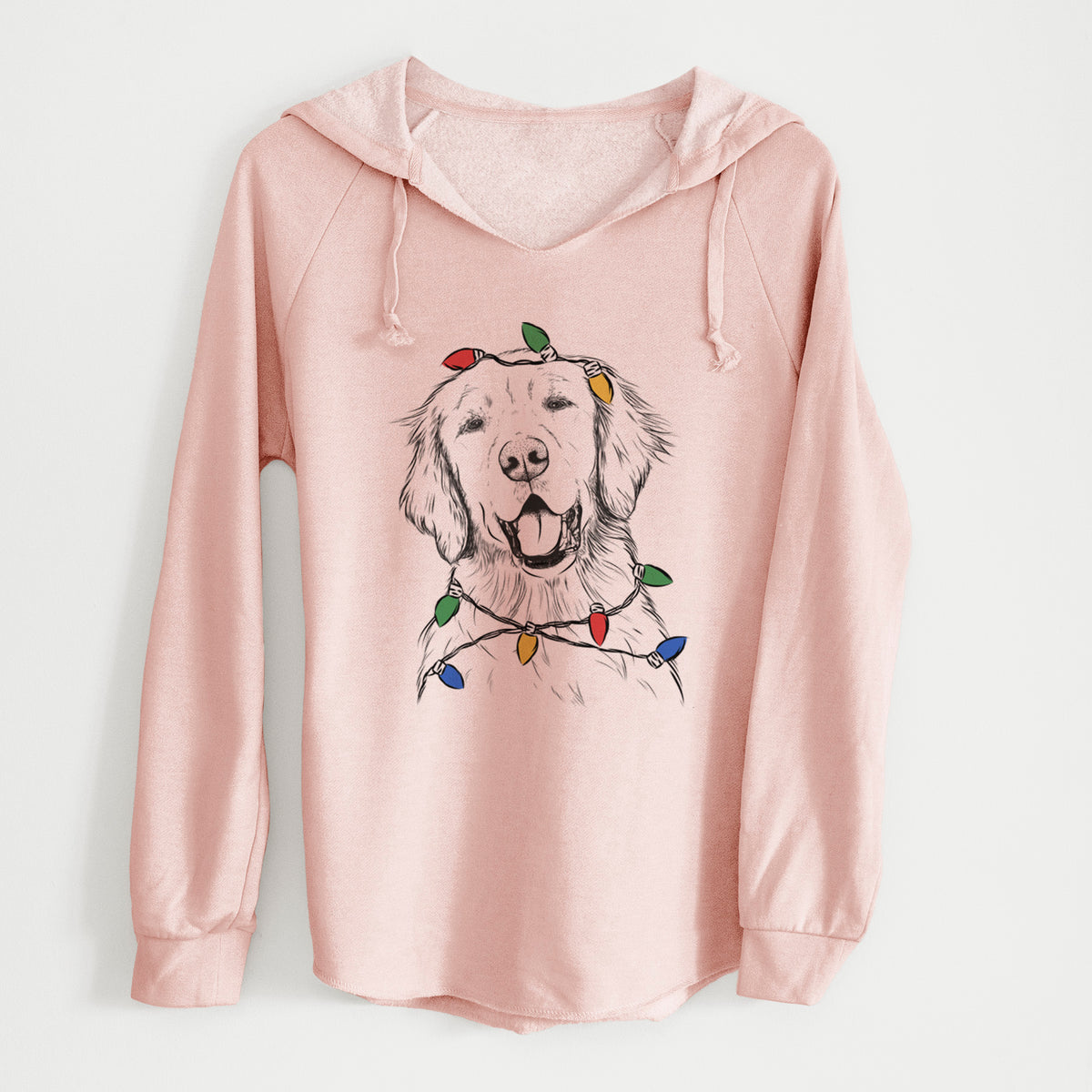 Christmas Lights Wallace the Golden Retriever - Cali Wave Hooded Sweatshirt