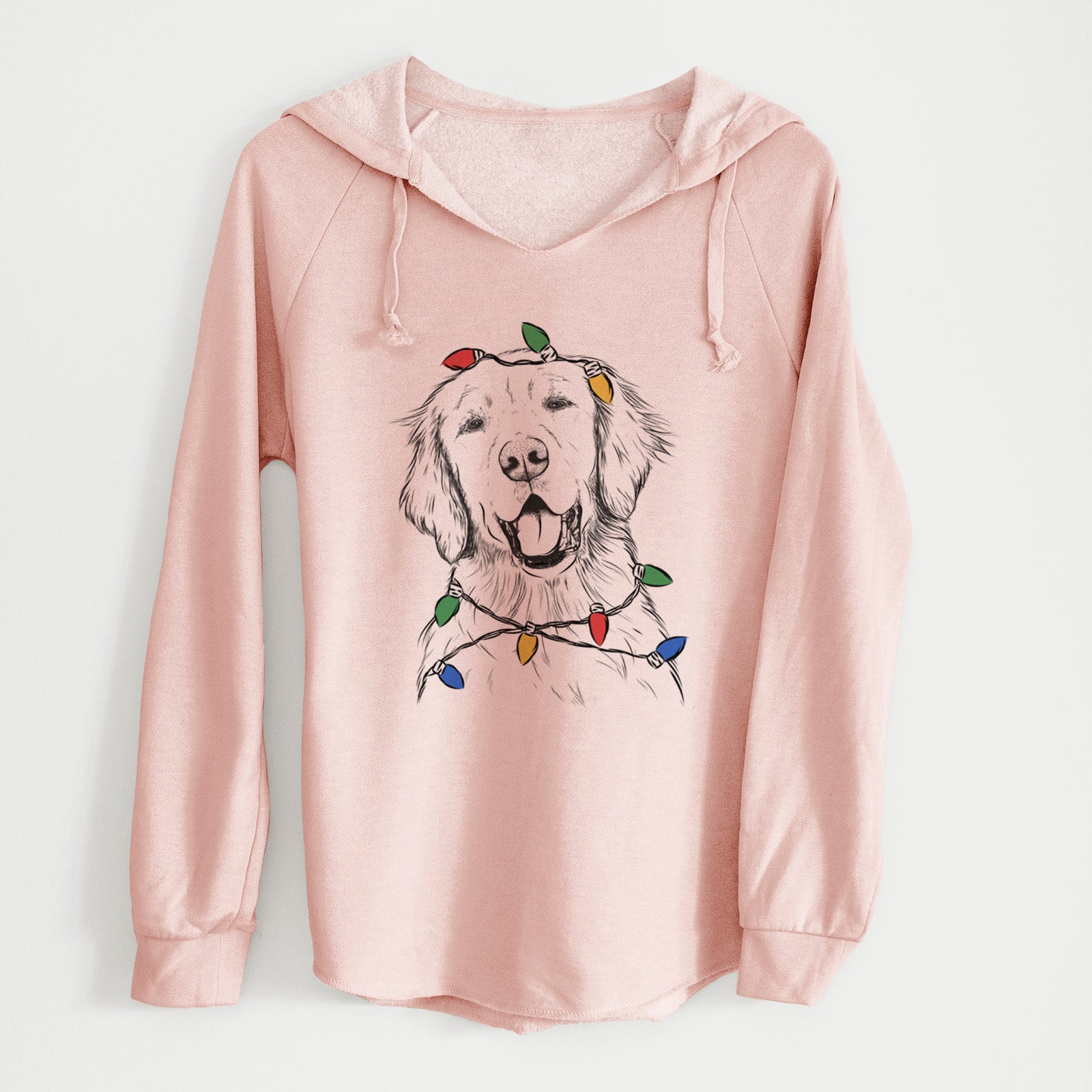 Christmas Lights Wallace the Golden Retriever - Cali Wave Hooded Sweatshirt