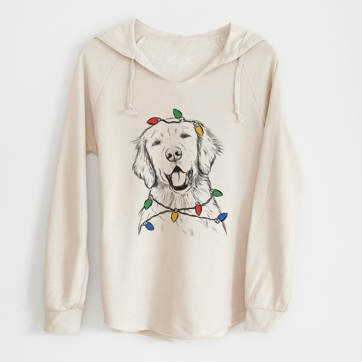 Christmas Lights Wallace the Golden Retriever - Cali Wave Hooded Sweatshirt