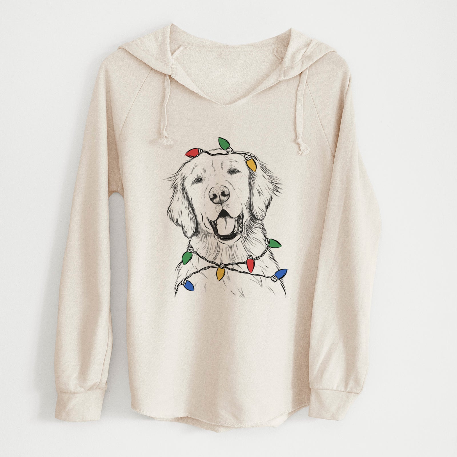 Christmas Lights Wallace the Golden Retriever - Cali Wave Hooded Sweatshirt
