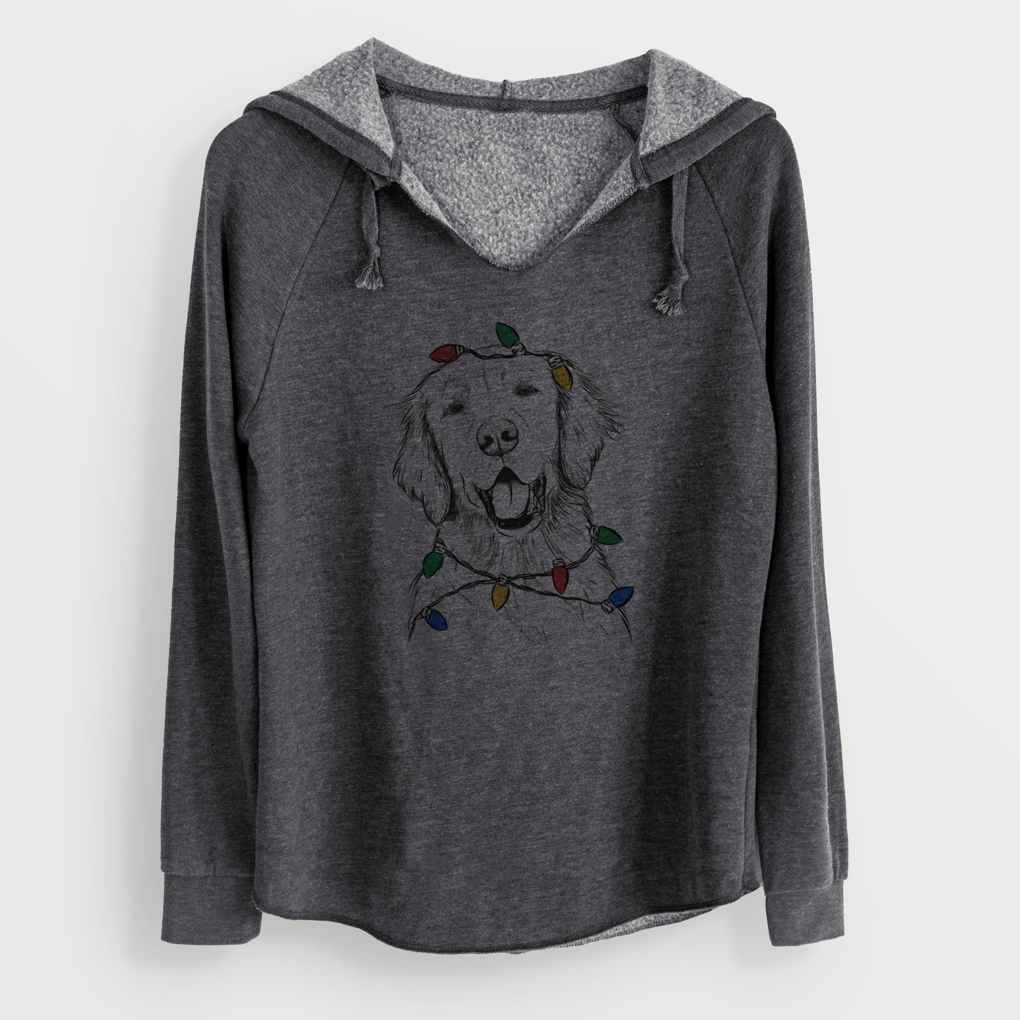 Christmas Lights Wallace the Golden Retriever - Cali Wave Hooded Sweatshirt