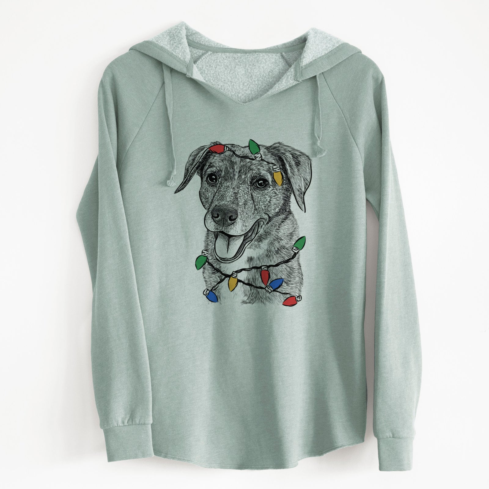 Christmas Lights Wally the Mixed Breed - Cali Wave Hooded Sweatshirt