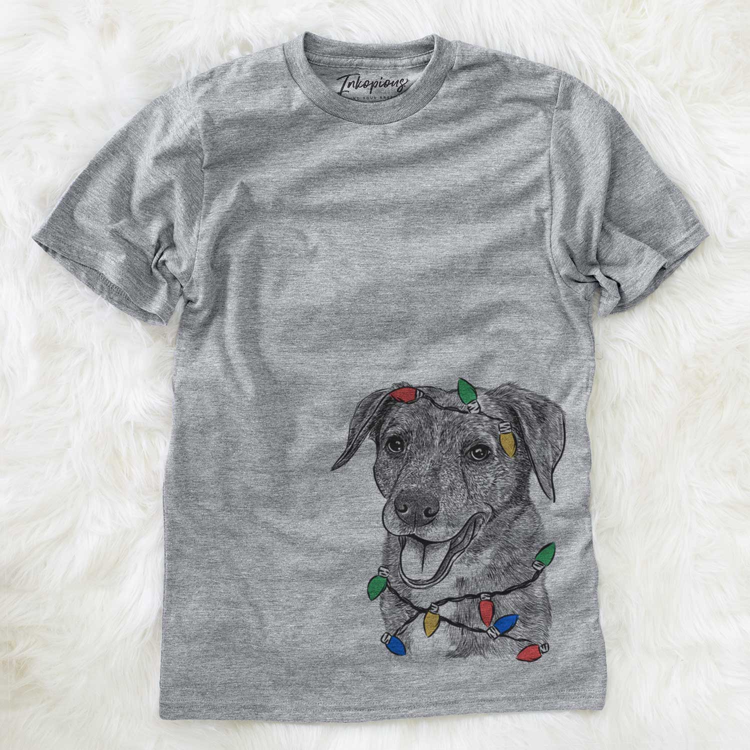 Christmas Lights Wally the Mixed Breed - Unisex Crewneck