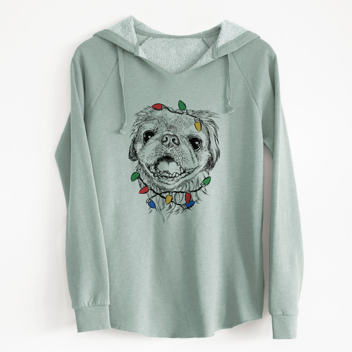 Christmas Lights Wally the Pekingese - Cali Wave Hooded Sweatshirt