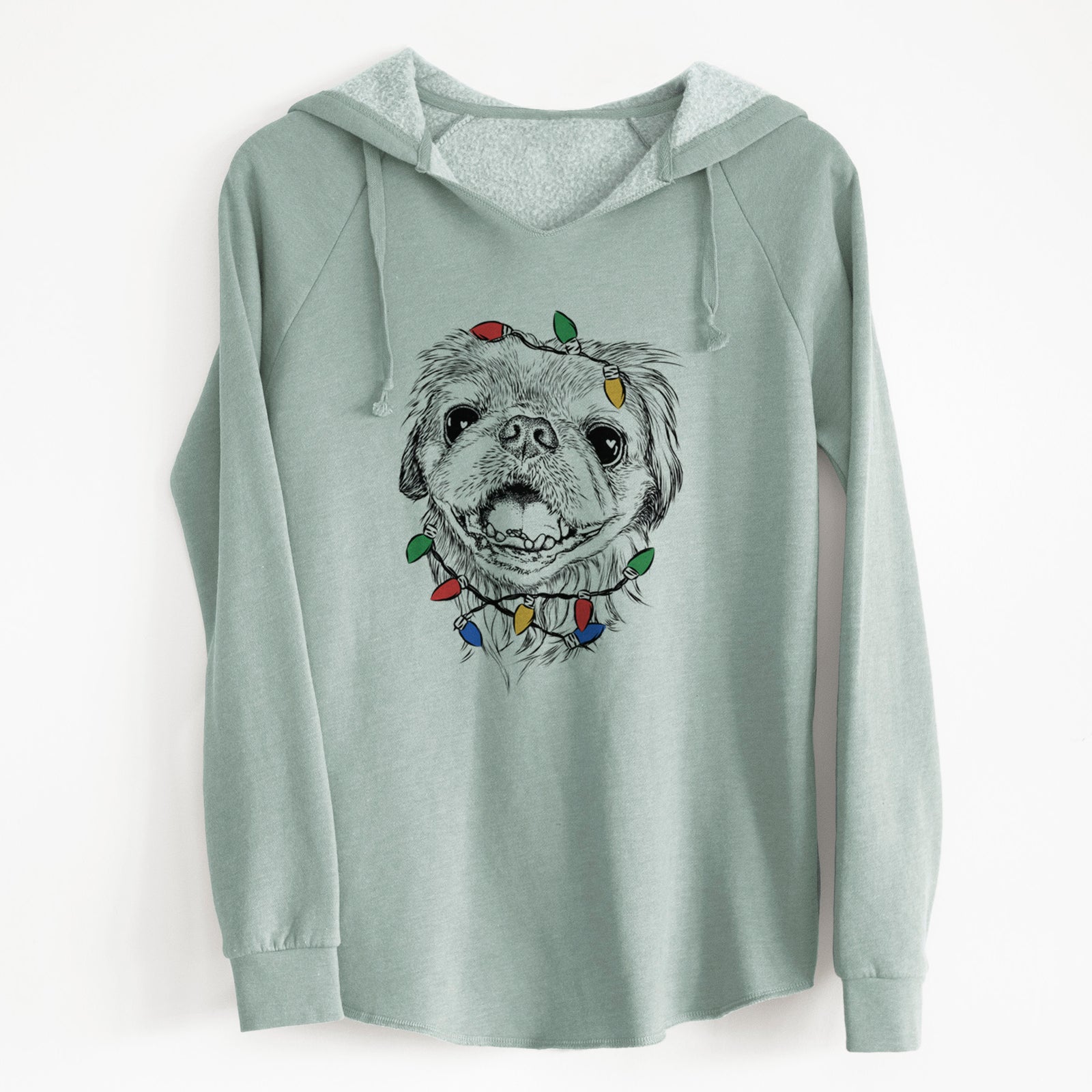 Christmas Lights Wally the Pekingese - Cali Wave Hooded Sweatshirt