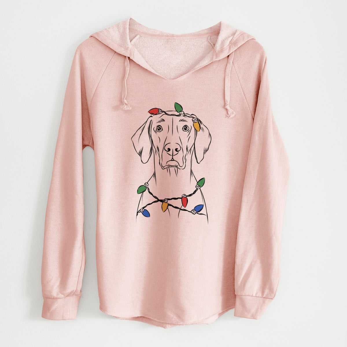 Christmas Lights Walter the Weimaraner - Cali Wave Hooded Sweatshirt