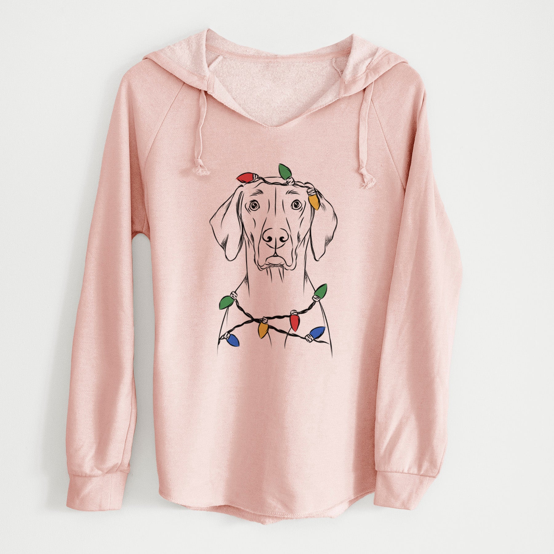 Christmas Lights Walter the Weimaraner - Cali Wave Hooded Sweatshirt