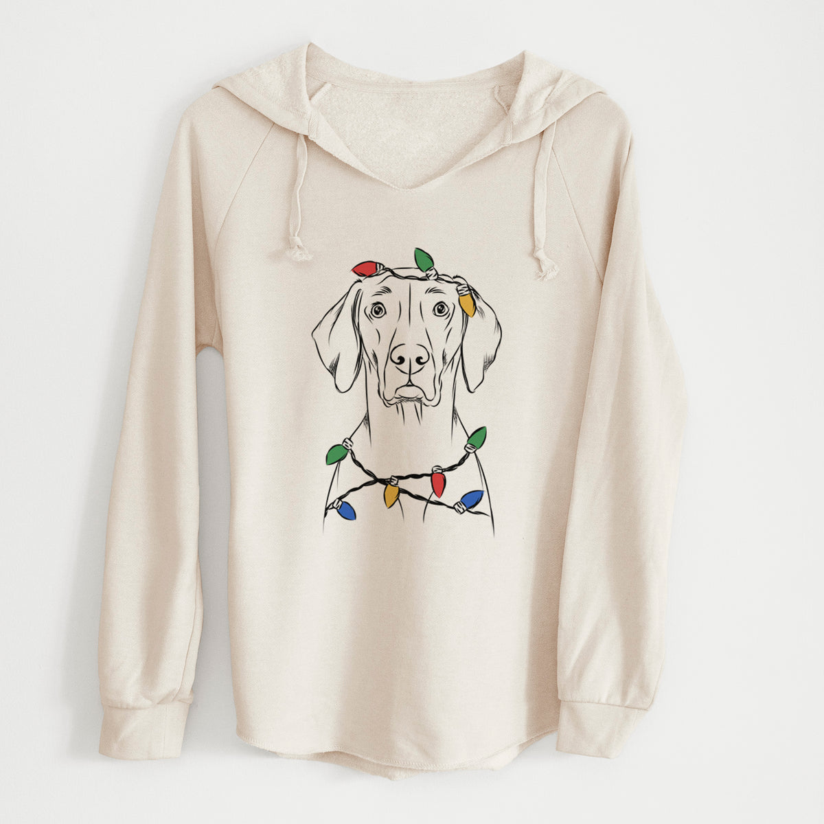 Christmas Lights Walter the Weimaraner - Cali Wave Hooded Sweatshirt