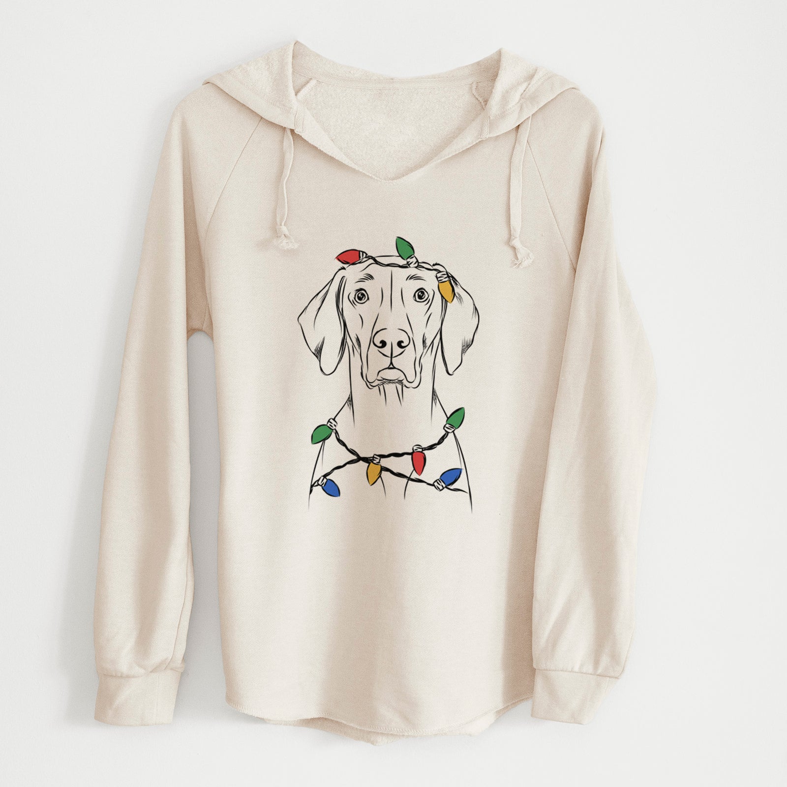 Christmas Lights Walter the Weimaraner - Cali Wave Hooded Sweatshirt