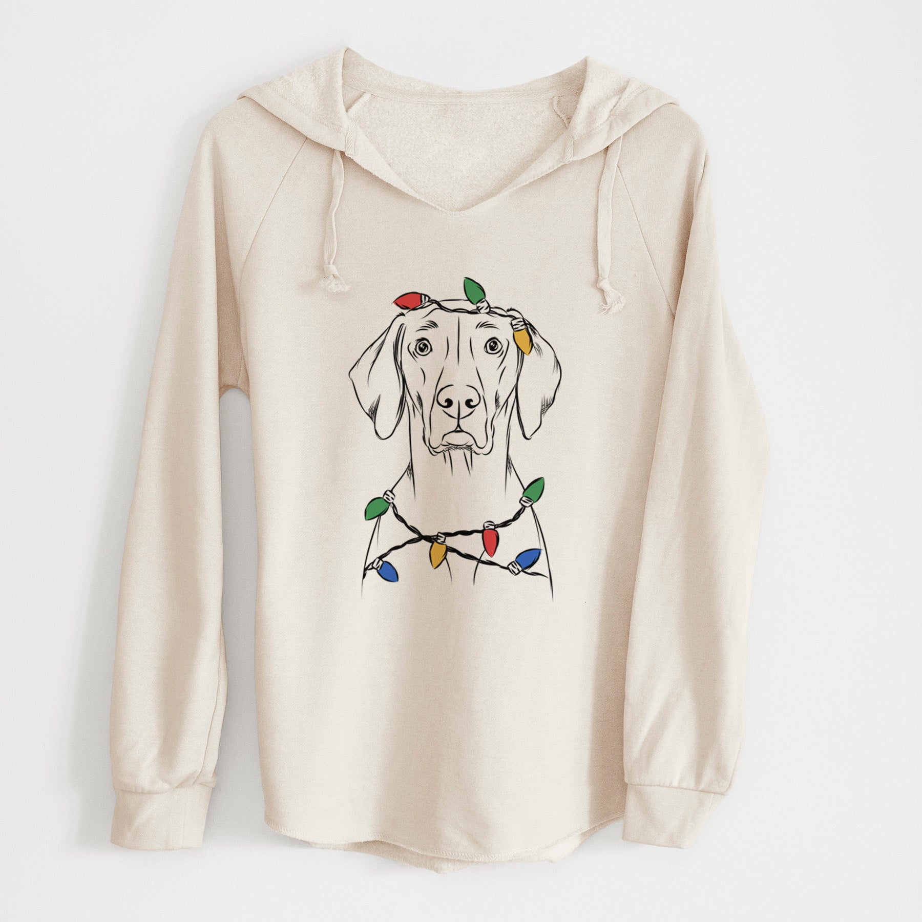 Christmas Lights Walter the Weimaraner - Cali Wave Hooded Sweatshirt